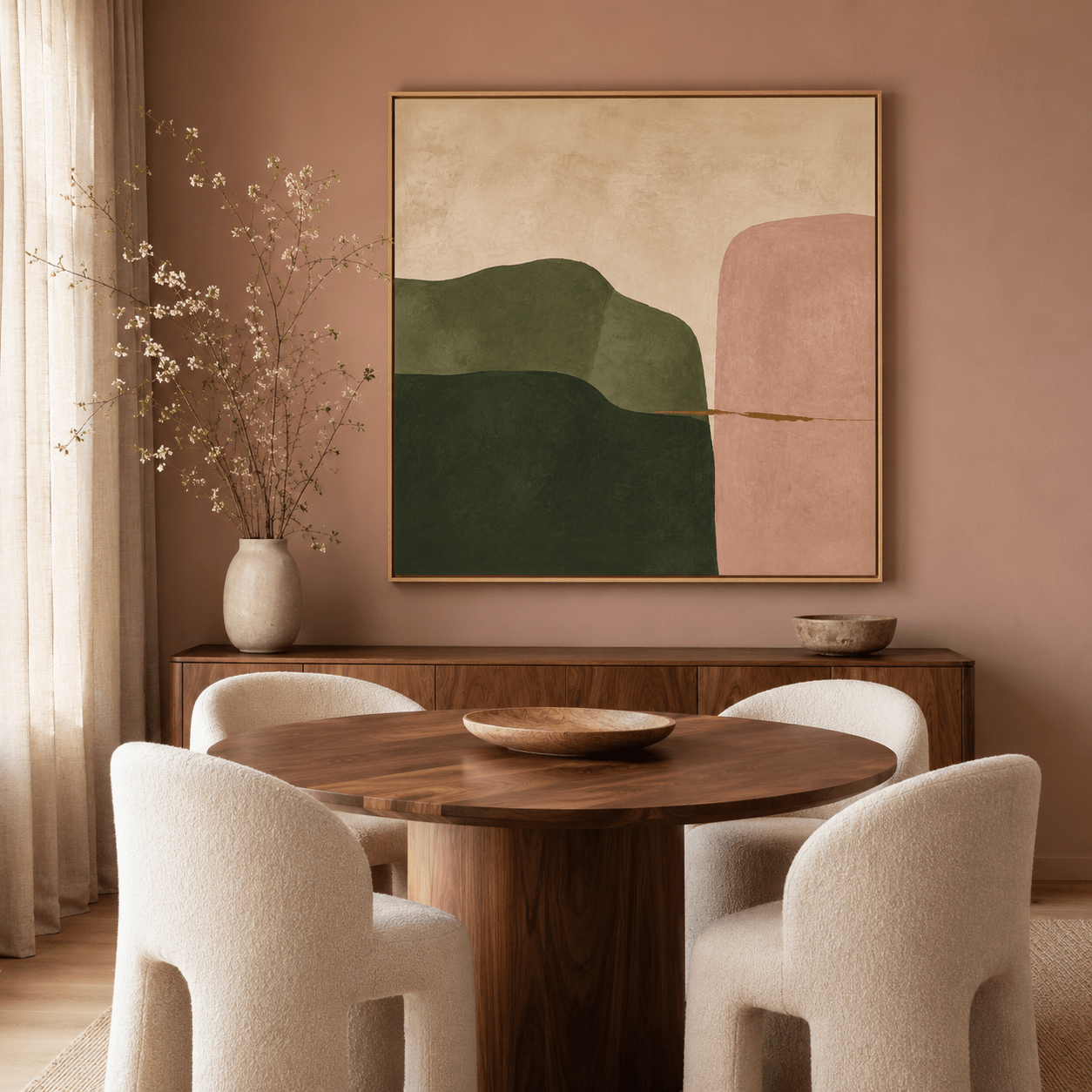 Abstract landscape wall art – Golden Seam by Rossetti Art, room setting