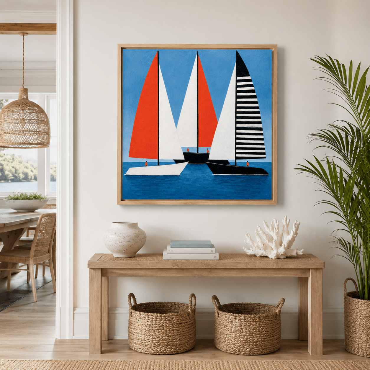Sailing Wall Art Canvas Print — Regatta by Rossetti Art modern abstract canvas wall art by Rossetti Art – luxury interior design artwork for living room, bedroom, office – landscape Living Room Canvas Art modern - canvas - print