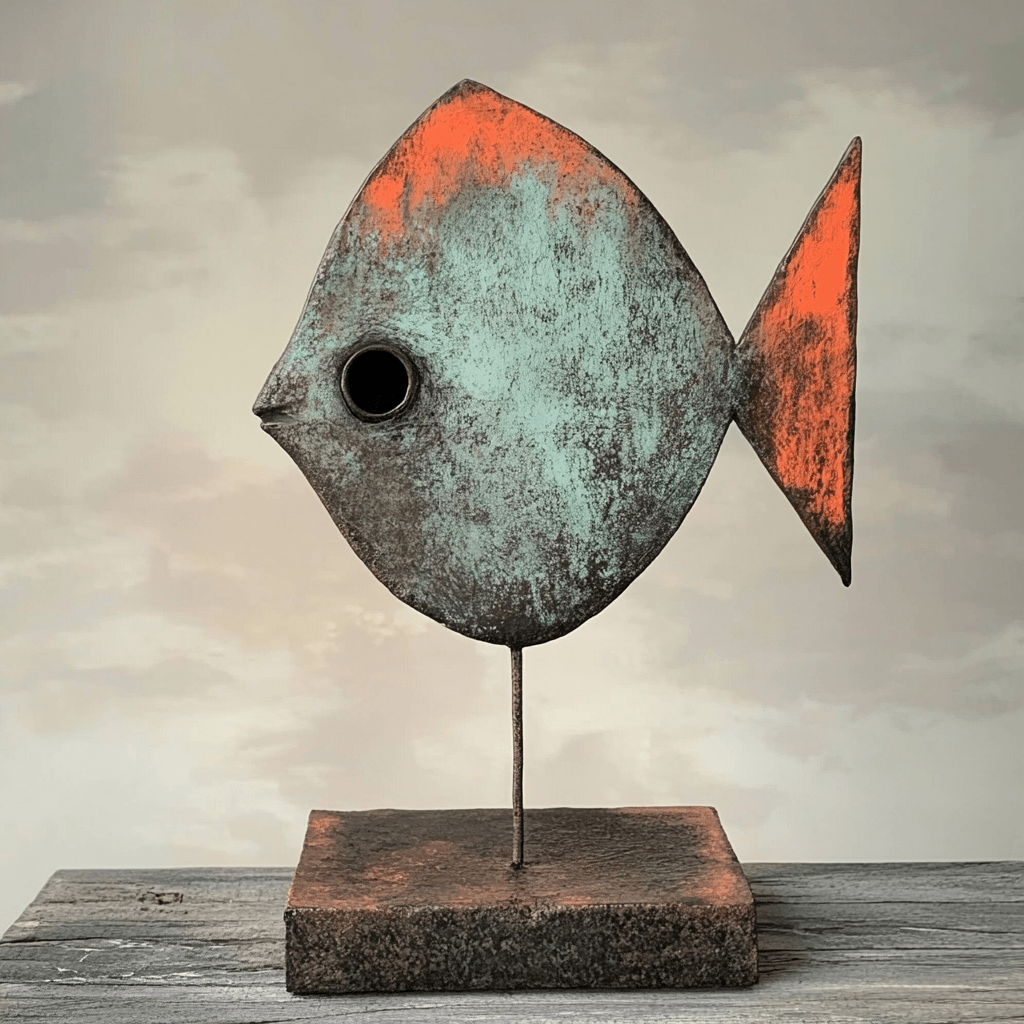 Sculpture Art : "Rustic Fish Elegance" - Chiara Rossetti