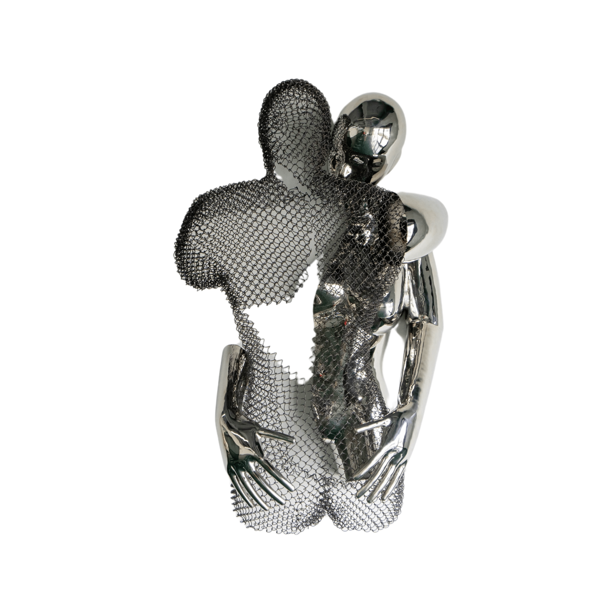 Sculpture Art : Stainless Steel Embrace – Metal Sculptures for Sale - Wall - mounted Contemporary Sculpture - Chiara Rossetti