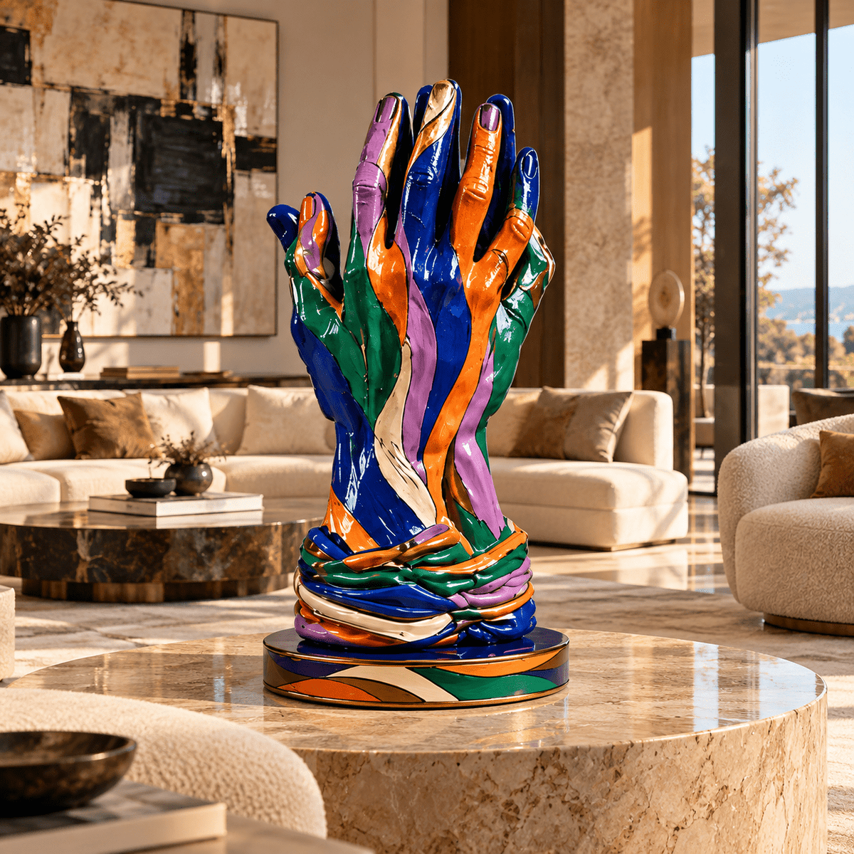 Hand Sculpture – Painted Reach by Rossetti Art