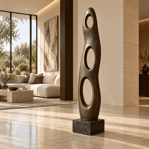 Modern Floor Sculpture - Rising Echo interior setting