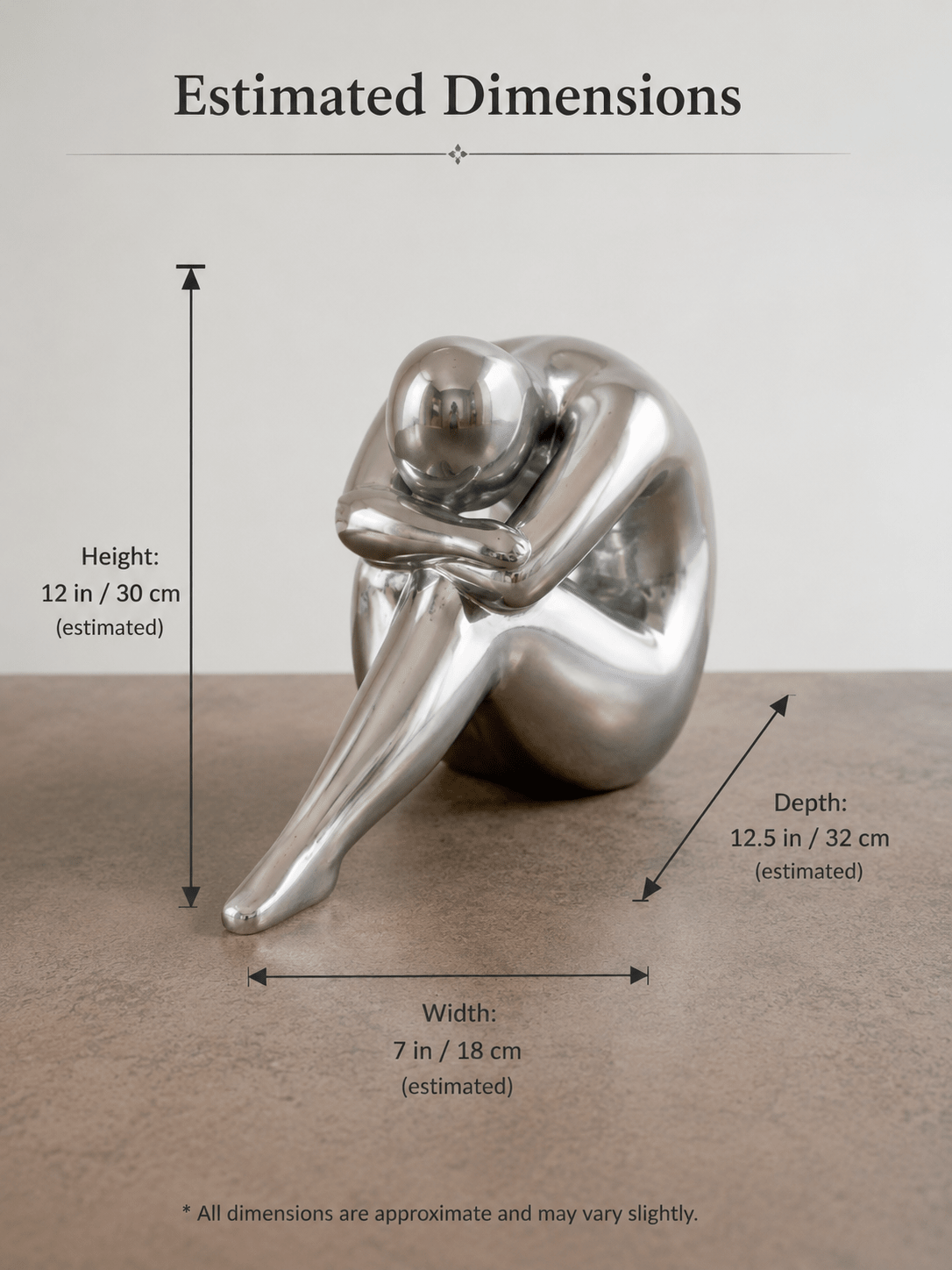 Seated Figure Sculpture — Quiet Retreat modern abstract canvas wall art by Rossetti Art – luxury interior design artwork for living room, bedroom, office – abstract-sculpture collector entryway