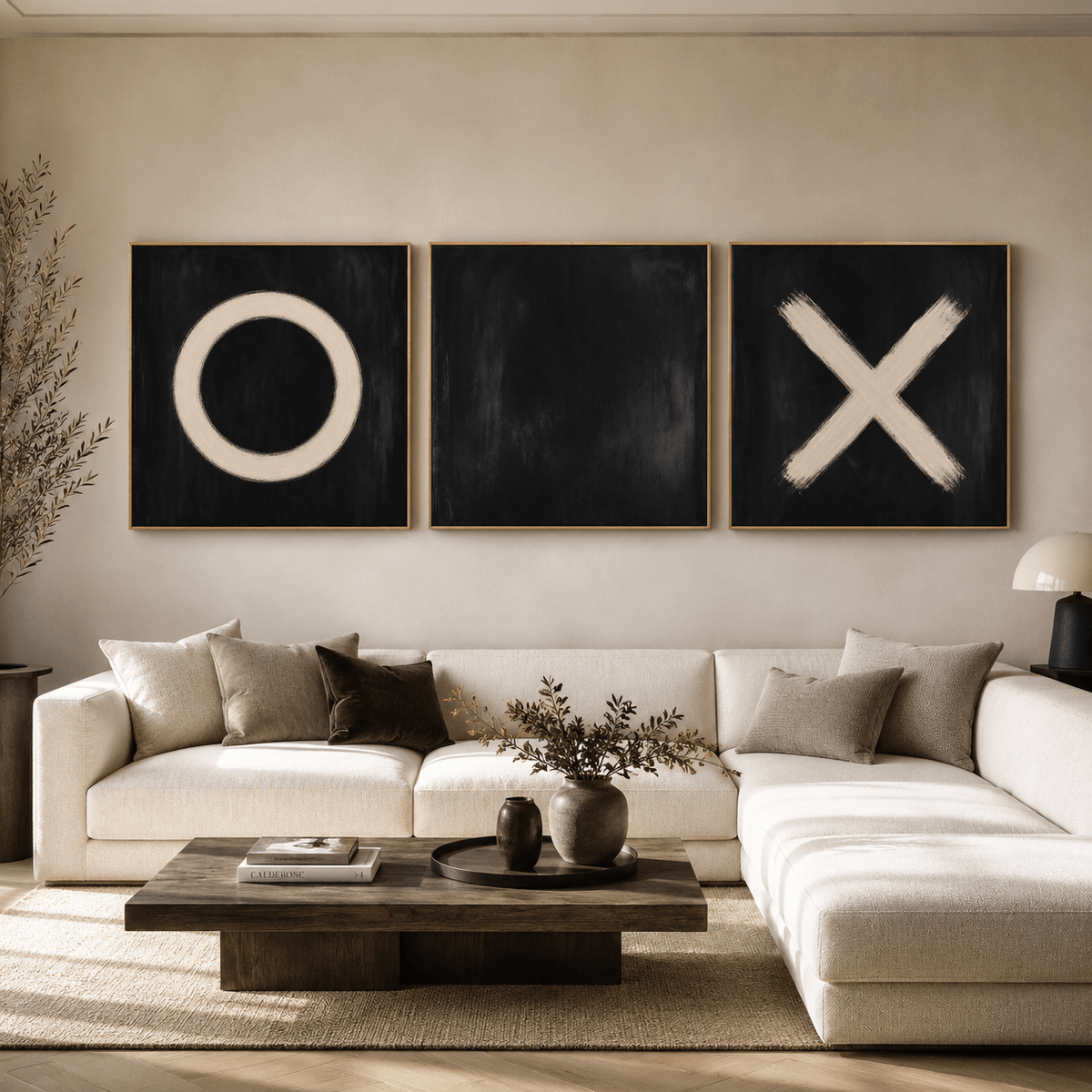 Set of 3 Canvas Prints — Marks & Void by Rossetti Art
