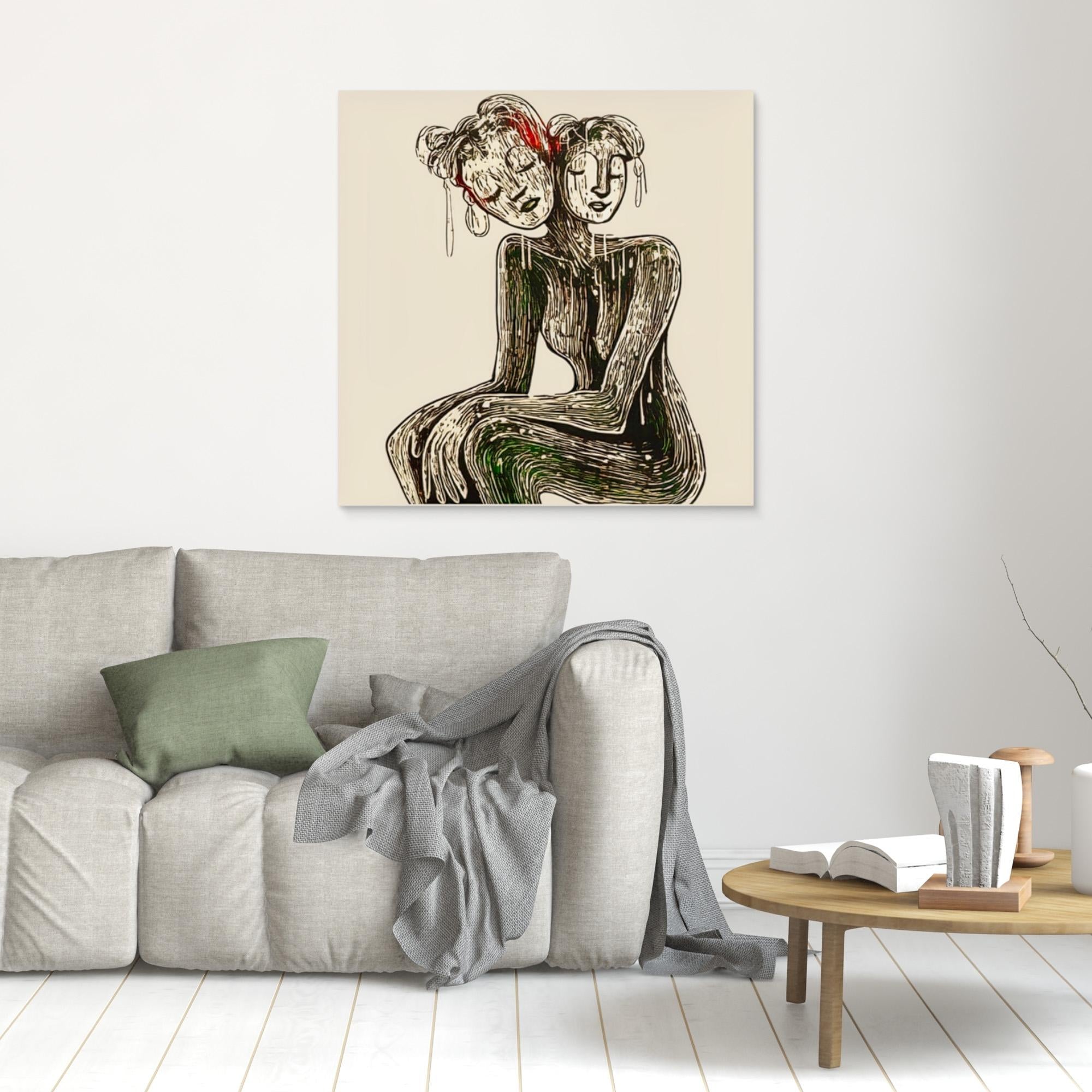 Canvas Print: Duality - Abstract Figurative Art