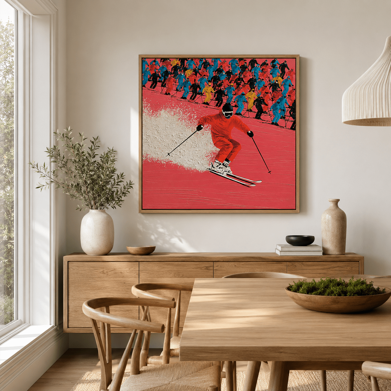 Skiing Wall Art Canvas Print — Powder Rush by Rossetti Art modern abstract canvas wall art by Rossetti Art – luxury interior design artwork for living room, bedroom, office – Bedroom Canvas Prints Living Room Canvas Art modern-canvas-print