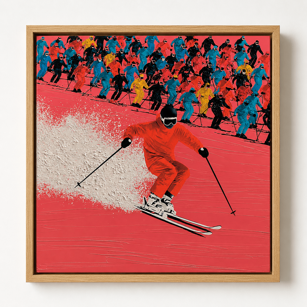 Skiing Wall Art Canvas Print — Powder Rush by Rossetti Art modern abstract canvas wall art by Rossetti Art – luxury interior design artwork for living room, bedroom, office – Bedroom Canvas Prints Living Room Canvas Art modern-canvas-print