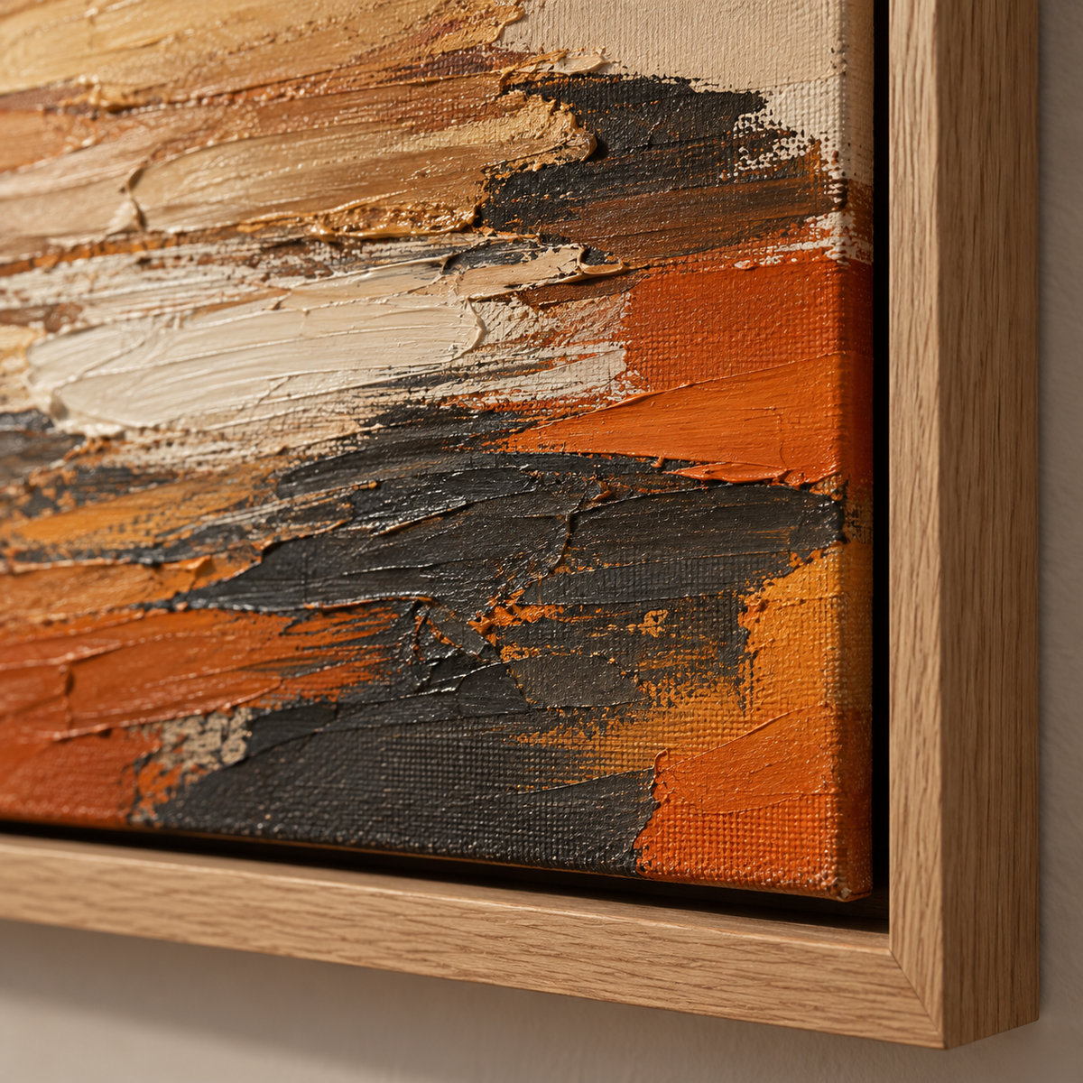 Square Abstract Painting – Earth Horizon texture close-up