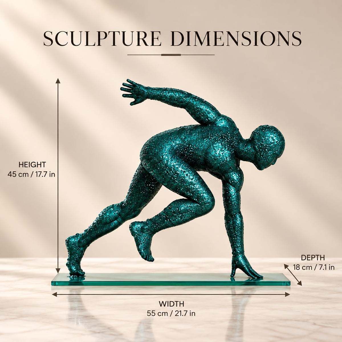 Stainless Steel Sculpture - First Stride dimensions