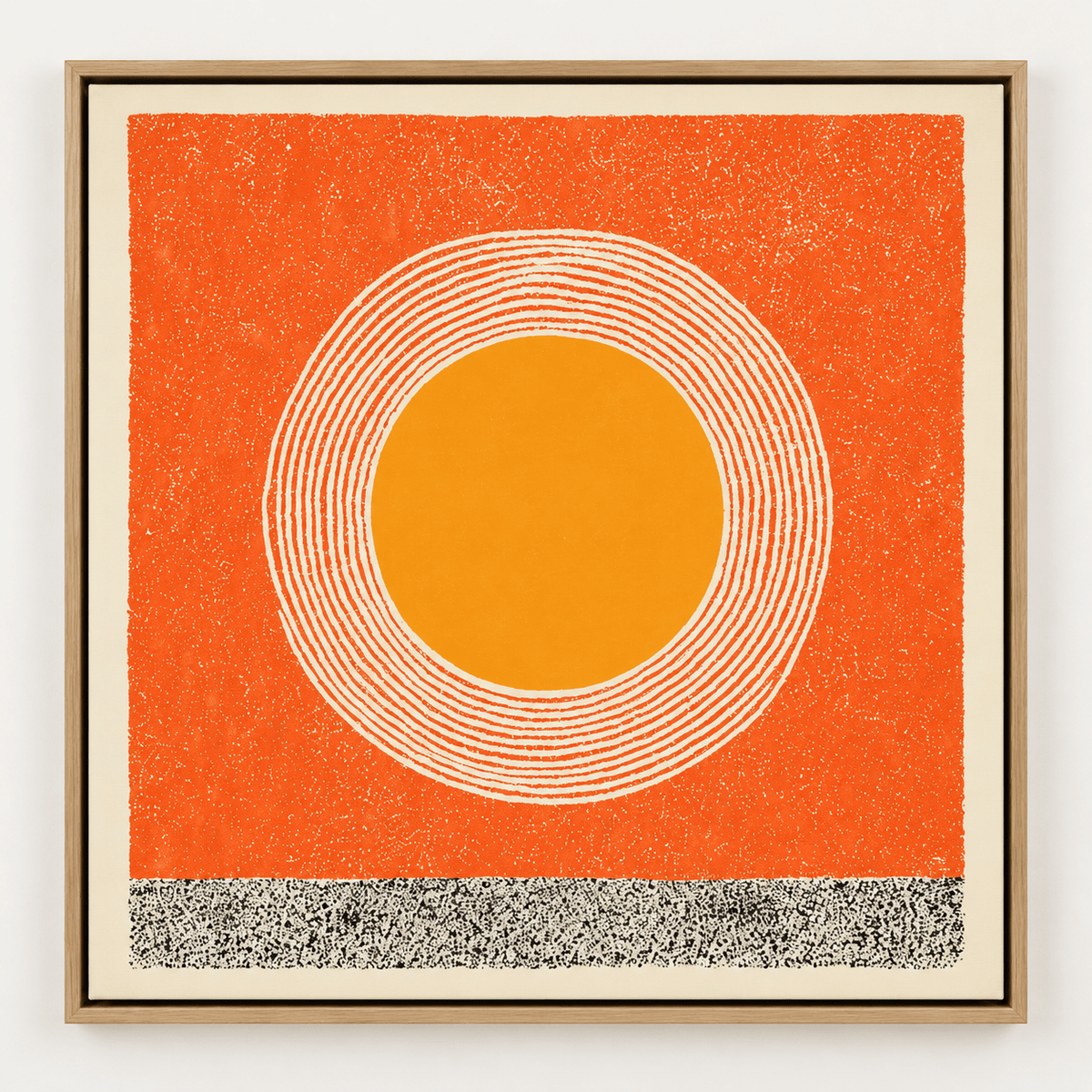 Sun painting canvas print, framed studio shot — Amber Halo by Rossetti Art