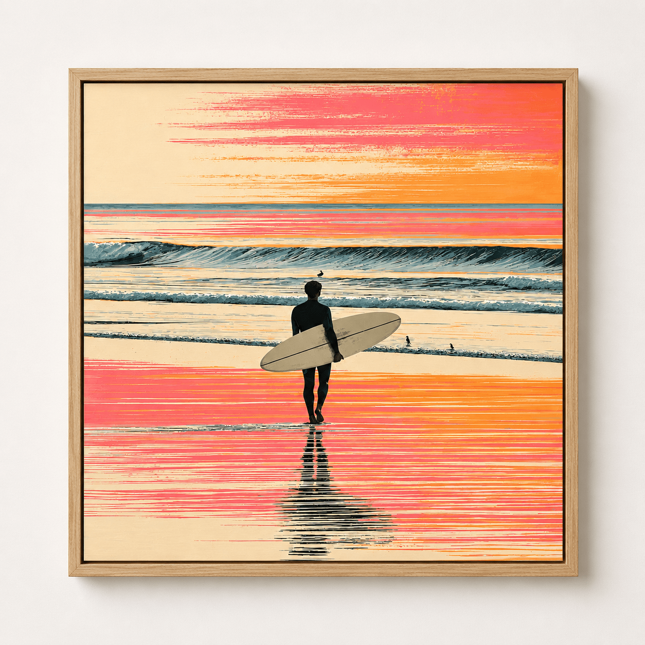 Surfboard Wall Art Canvas Print — Afterglow by Rossetti Art