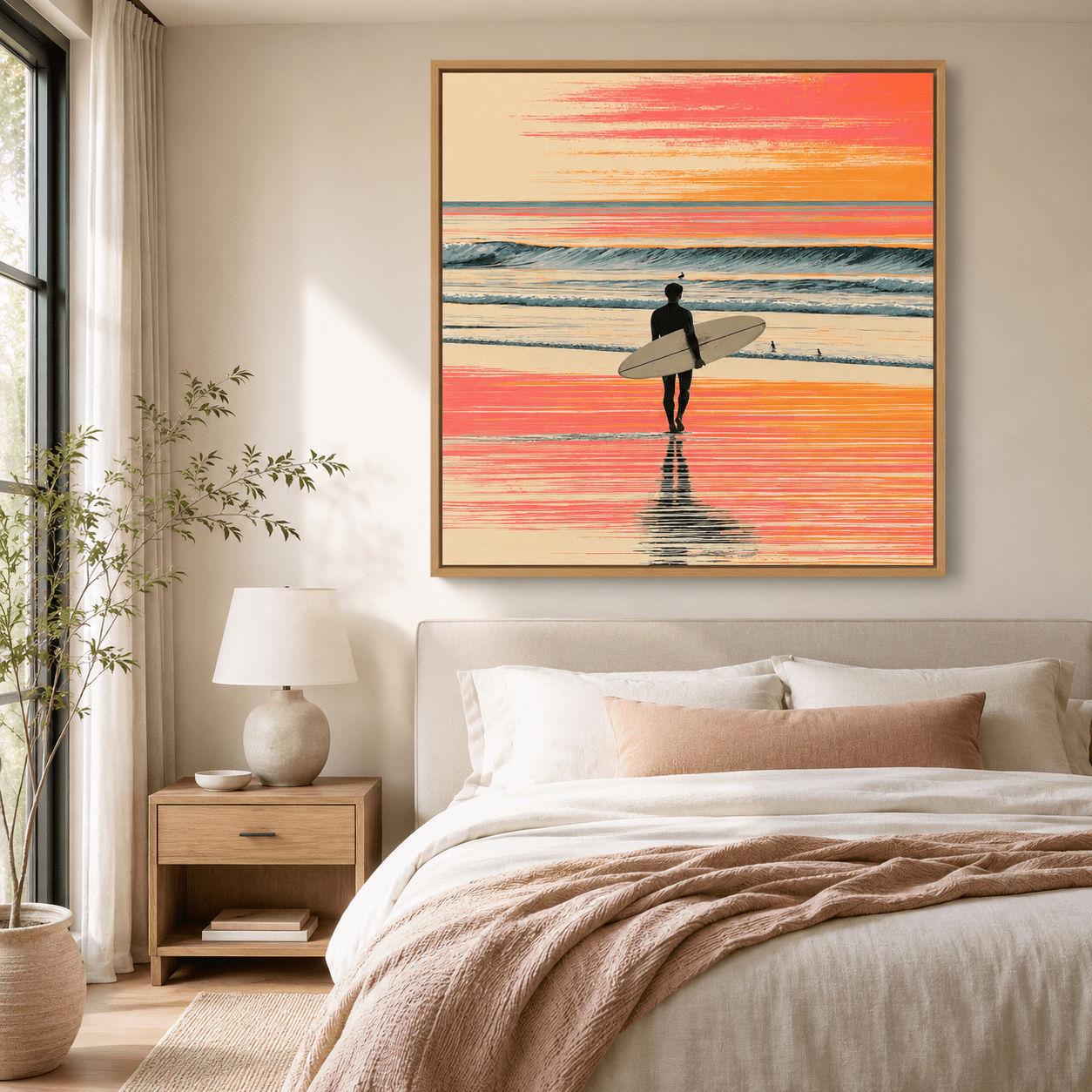 Surfboard Wall Art Canvas Print — Afterglow by Rossetti Art