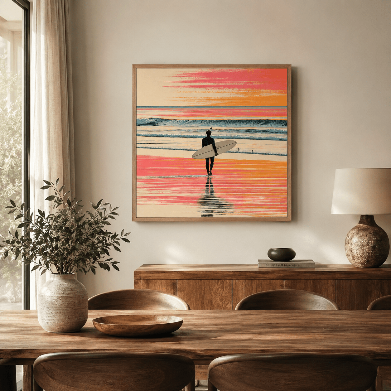 Surfboard Wall Art Canvas Print — Afterglow by Rossetti Art
