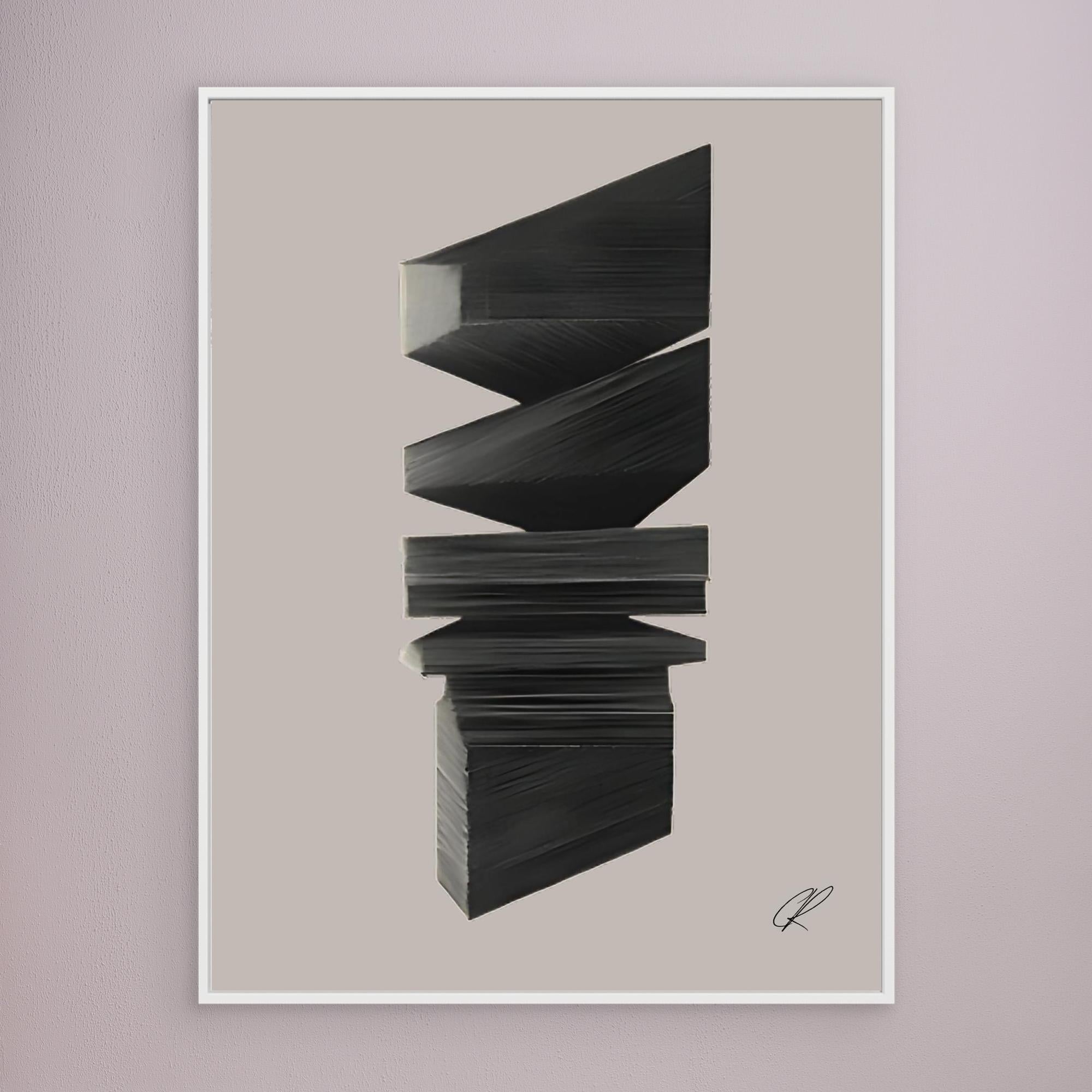 Canvas Print: Shadow Stack Rhythm – Architectural Abstract Art