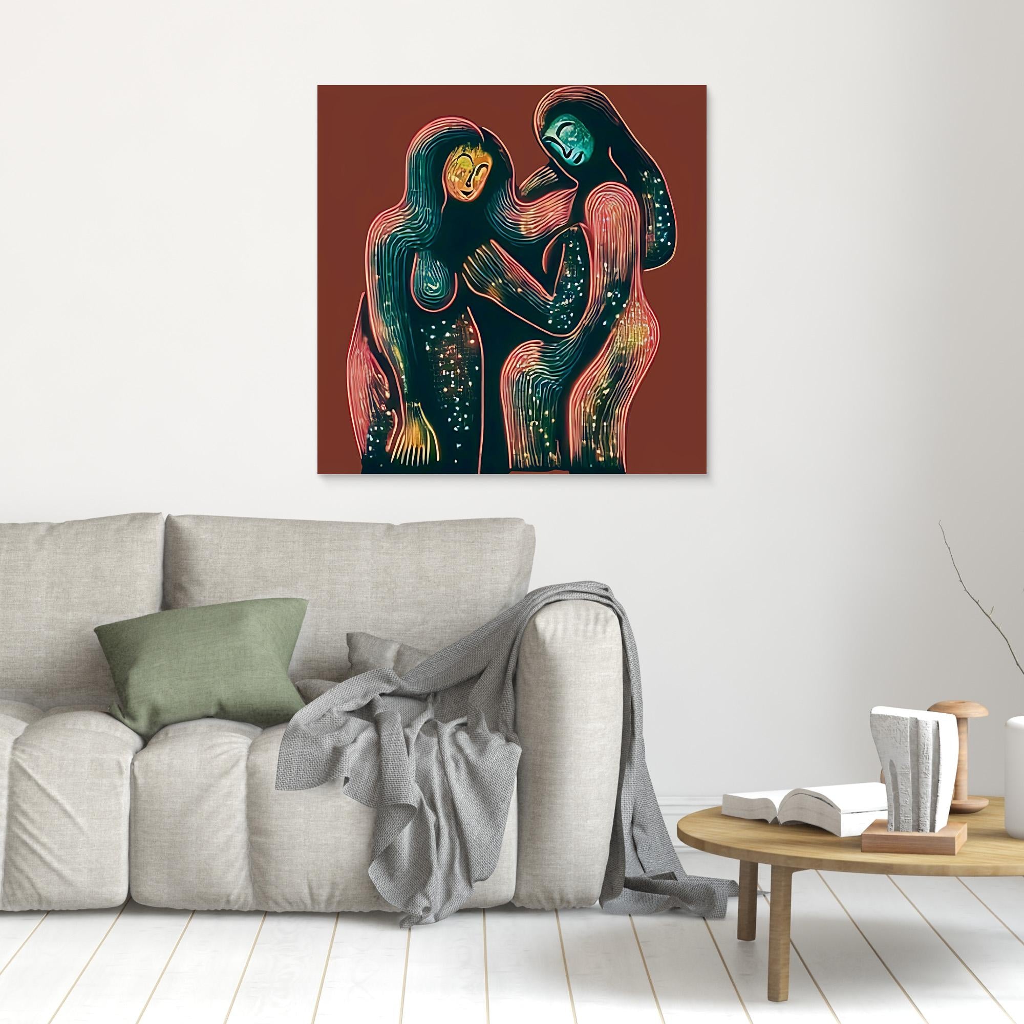 Canvas Print: Ethereal Glow - Abstract Figurative Art