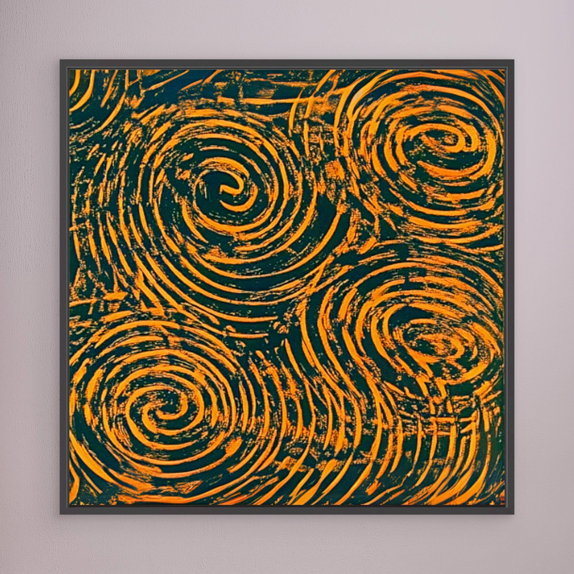 Canvas Print : Swirling Ember - Abstract Spiral Wall Art Canvas