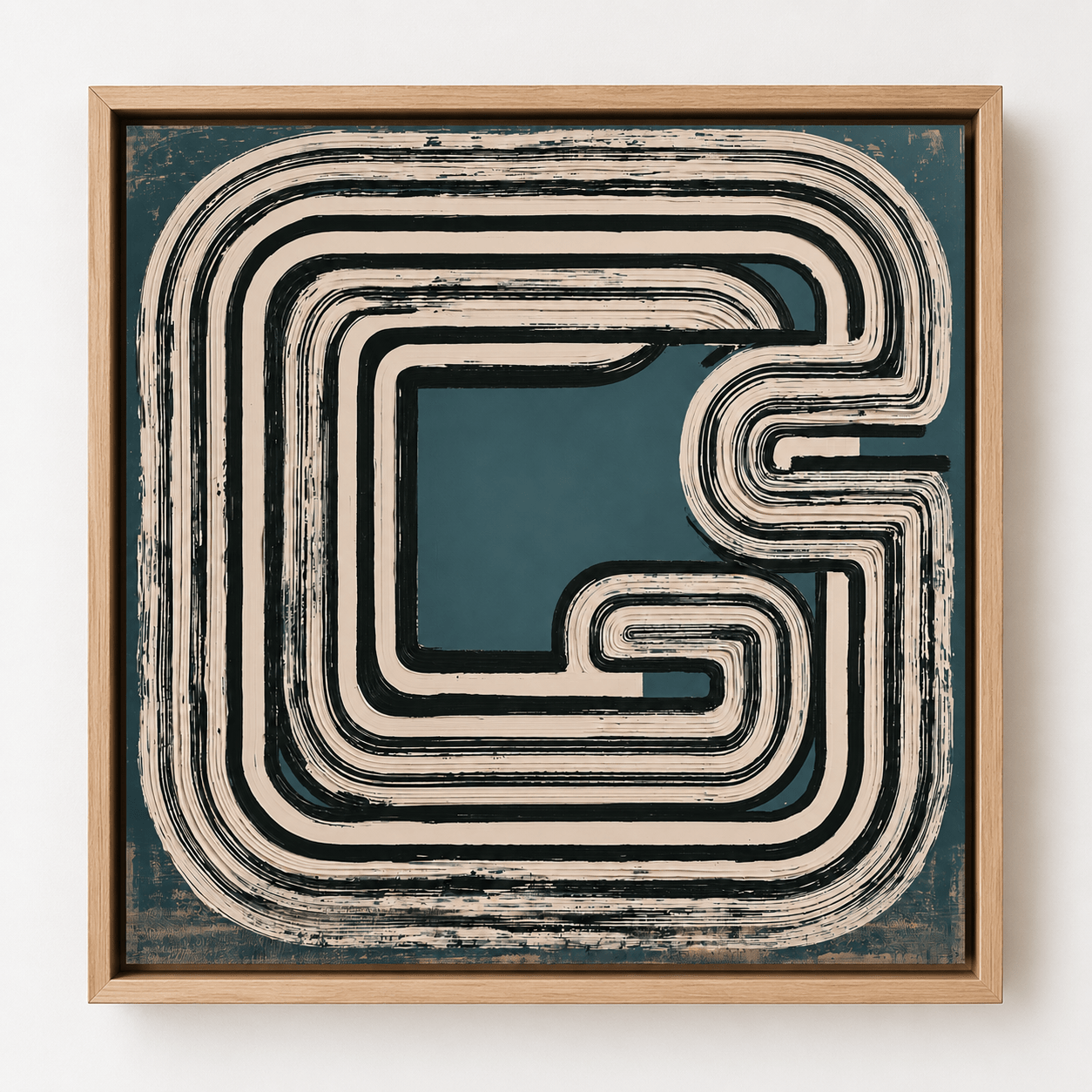 Teal Abstract Canvas Wall Art — Meander by Rossetti Art