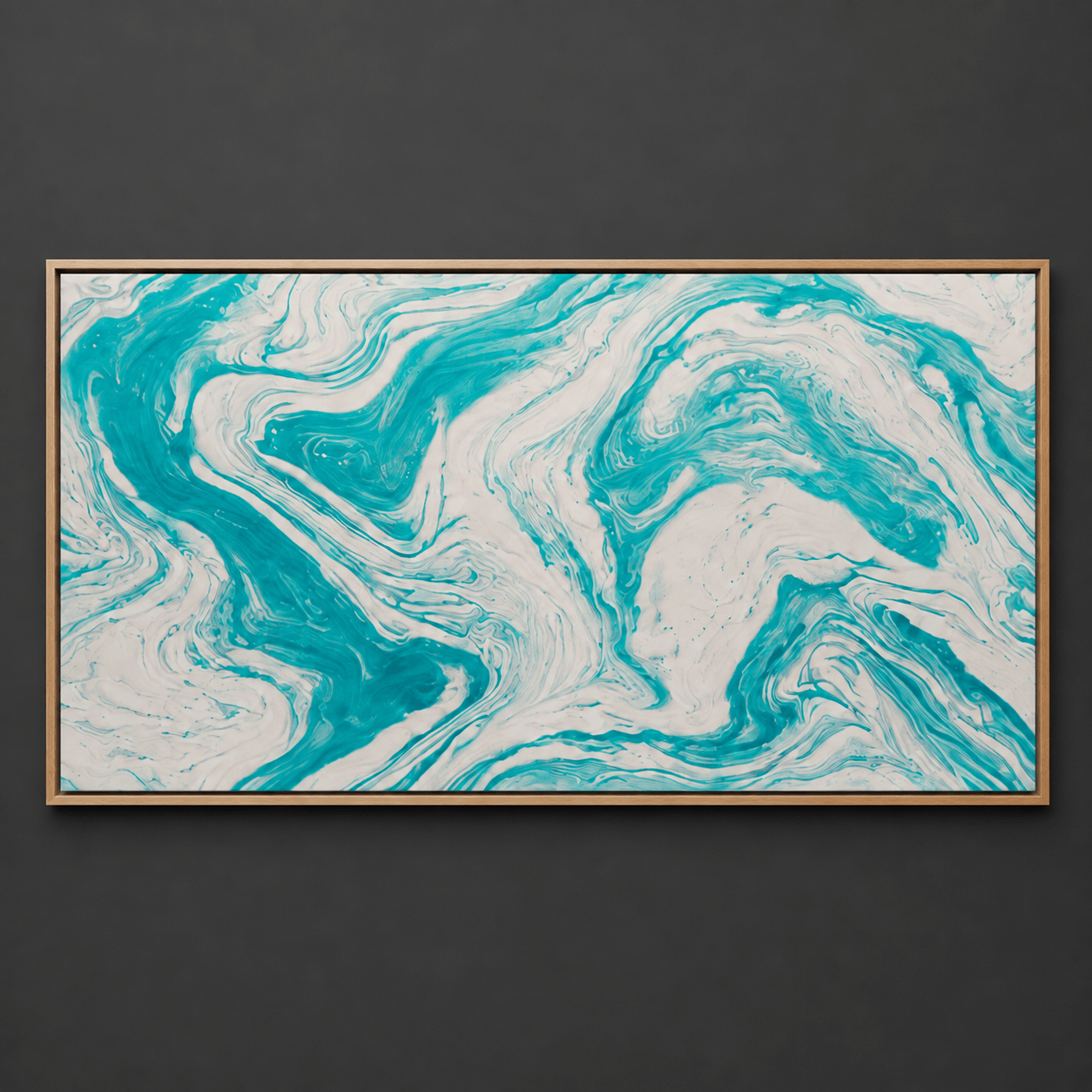 Teal marble wall art canvas print – Aegean Drift by Rossetti Art
