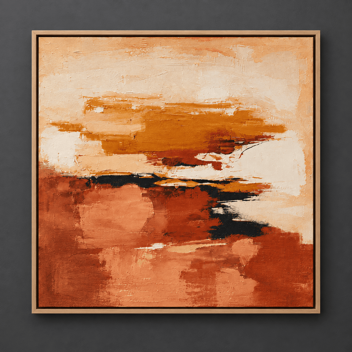 Terracotta Abstract Painting Original Painting — Terracotta Horizon by Rossetti Art modern abstract canvas wall art by Rossetti Art – luxury interior design artwork for living room, bedroom, office – earth tone abstract painting Entryway Original Paintings Living Room Original Paintings
