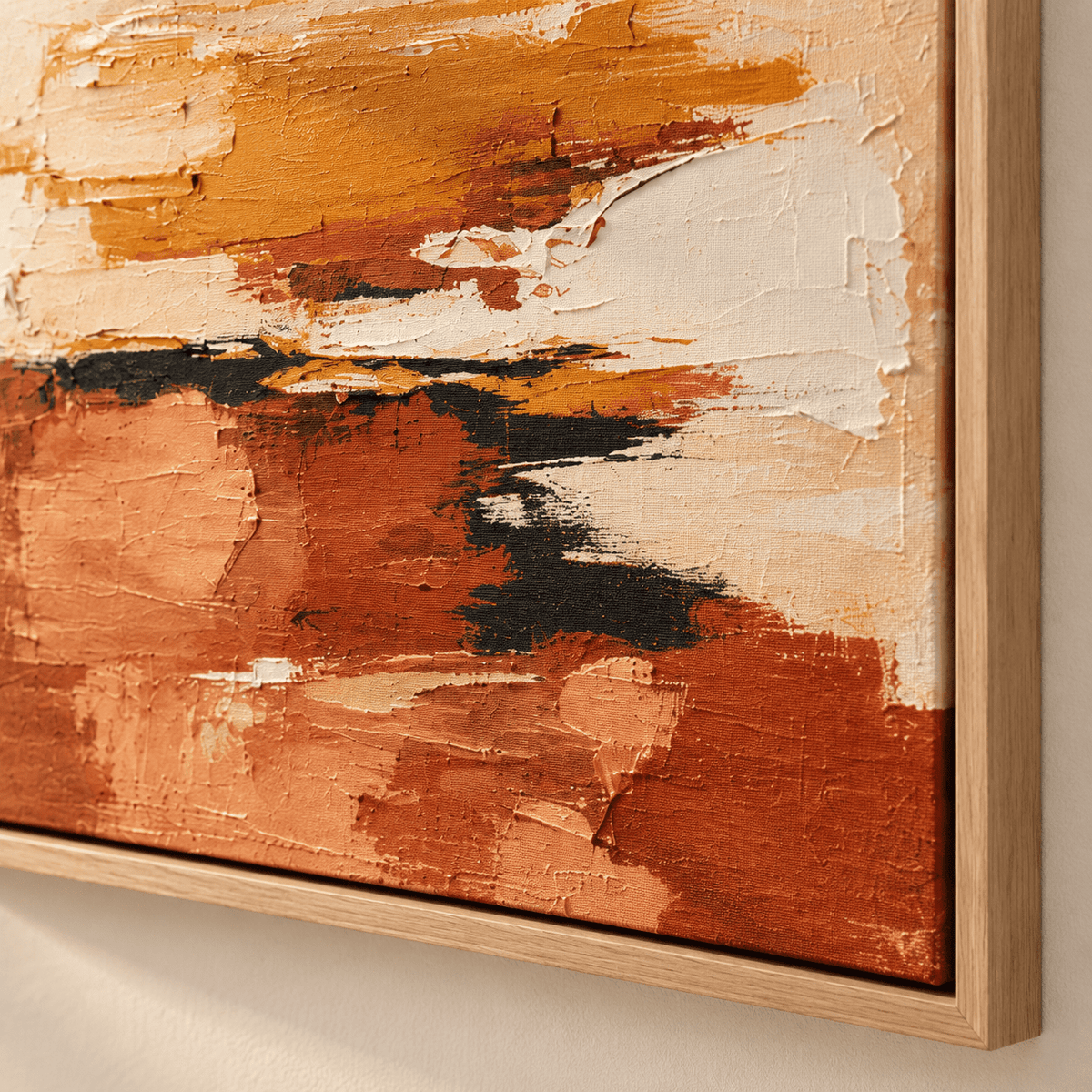 Terracotta Abstract Painting Original Painting — Terracotta Horizon by Rossetti Art modern abstract canvas wall art by Rossetti Art – luxury interior design artwork for living room, bedroom, office – earth tone abstract painting Entryway Original Paintings Living Room Original Paintings