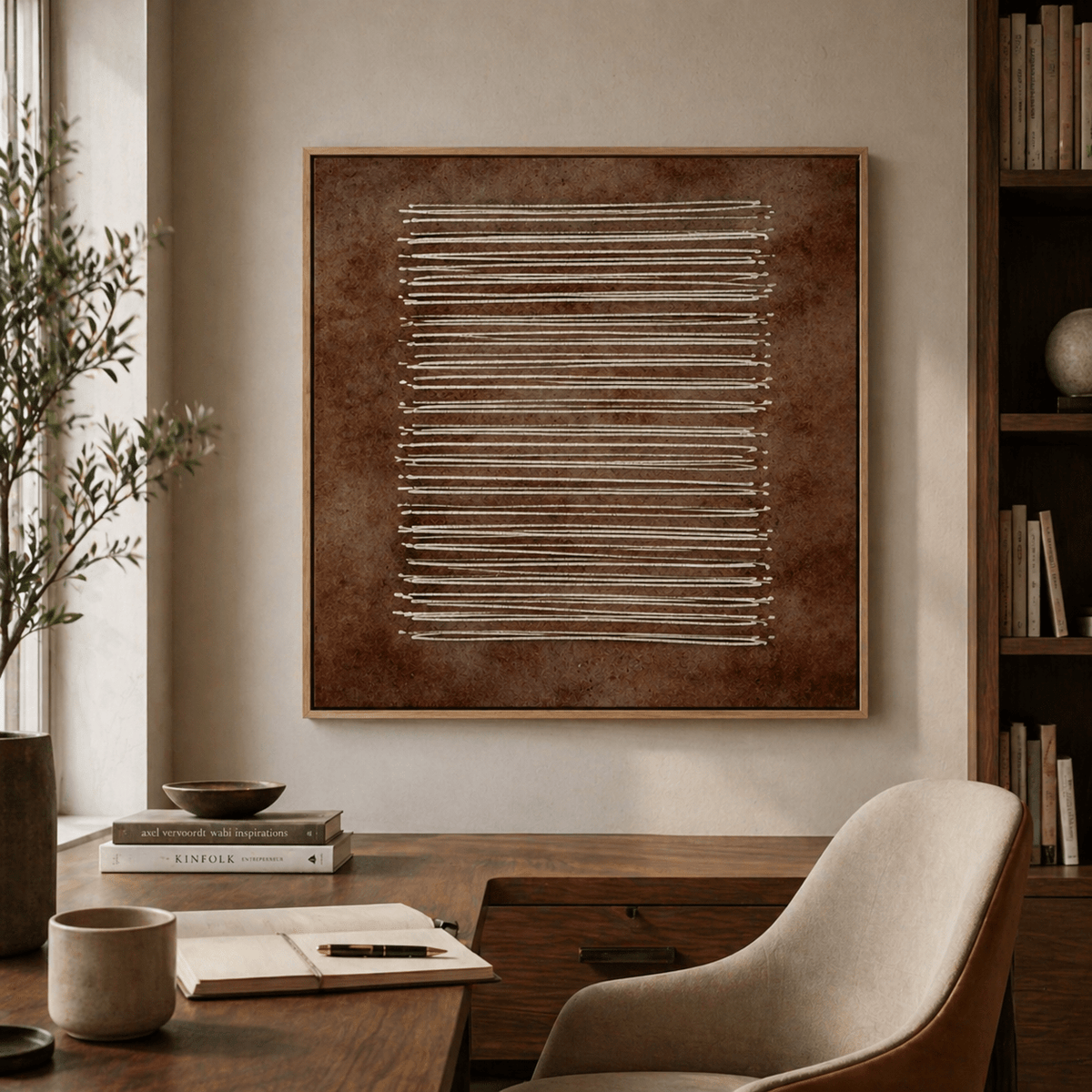 Terracotta Original Wall Painting — Rust Score by Rossetti Art