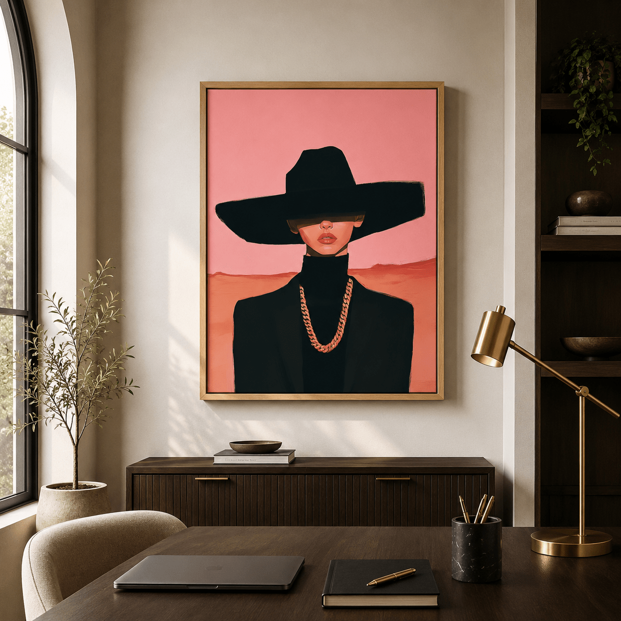 Terracotta Wall Art for Living Room — Mirage | Rossetti Art modern abstract canvas wall art by Rossetti Art – luxury interior design artwork for living room, bedroom, office – canvas-print Entryway Wall Art figurative