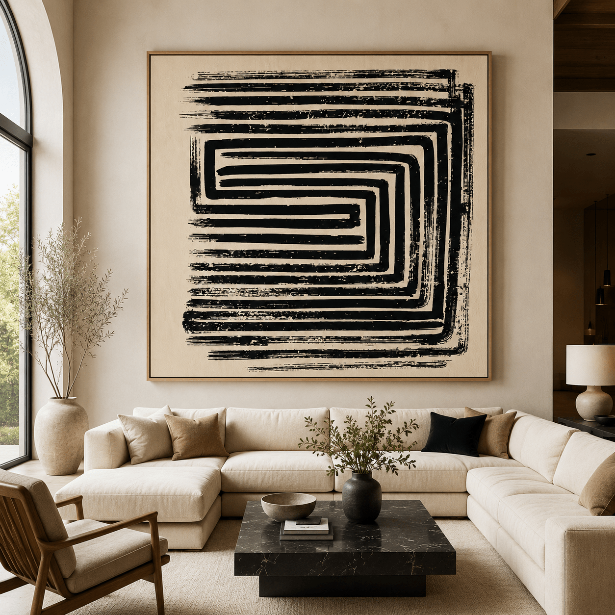 Textured Abstract Wall Art Canvas — Inward by Rossetti Art