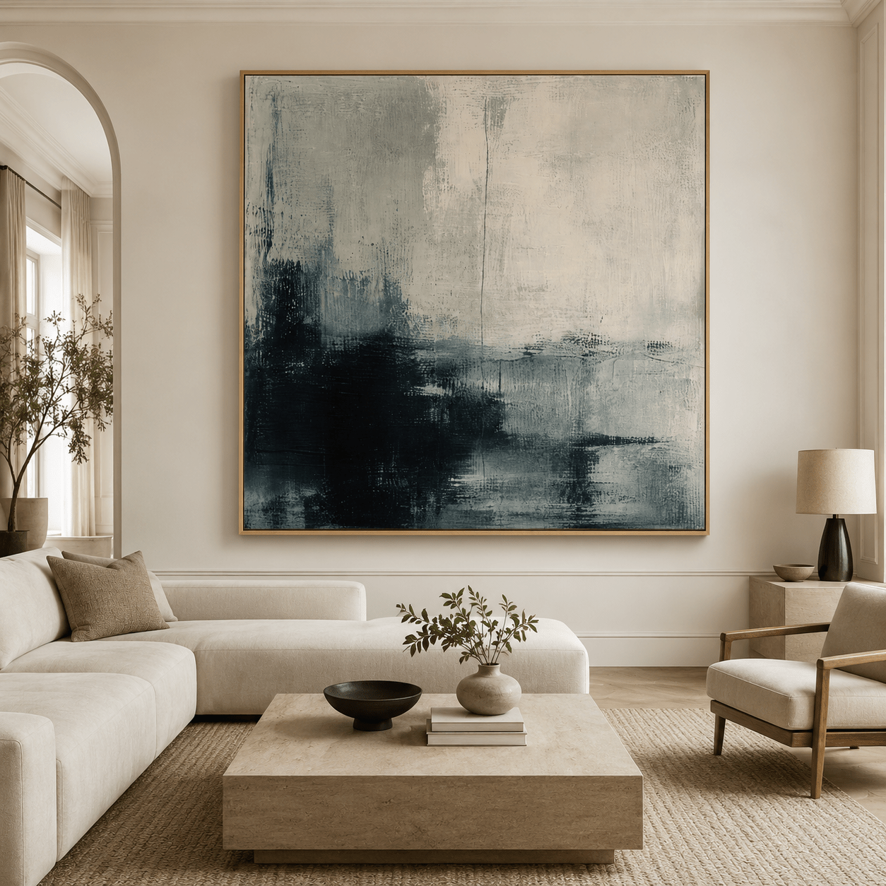Textured Abstract Wall Art Original Painting — Carbon Tide by Rossetti Art