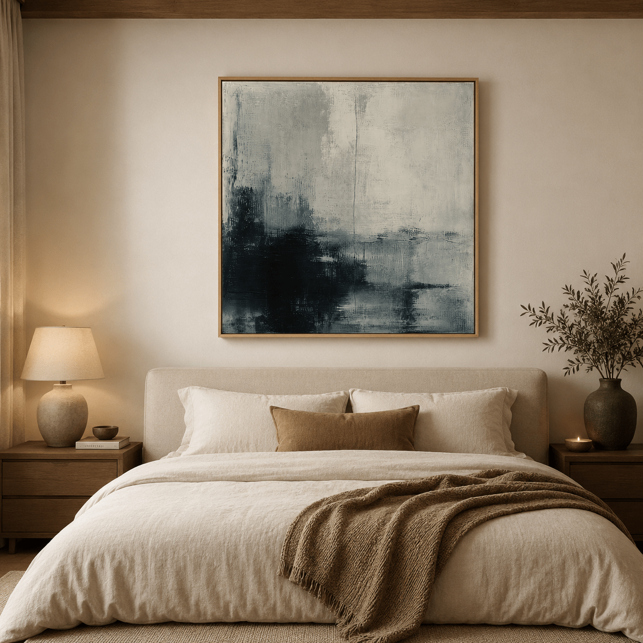 Textured Abstract Wall Art Original Painting — Carbon Tide by Rossetti Art