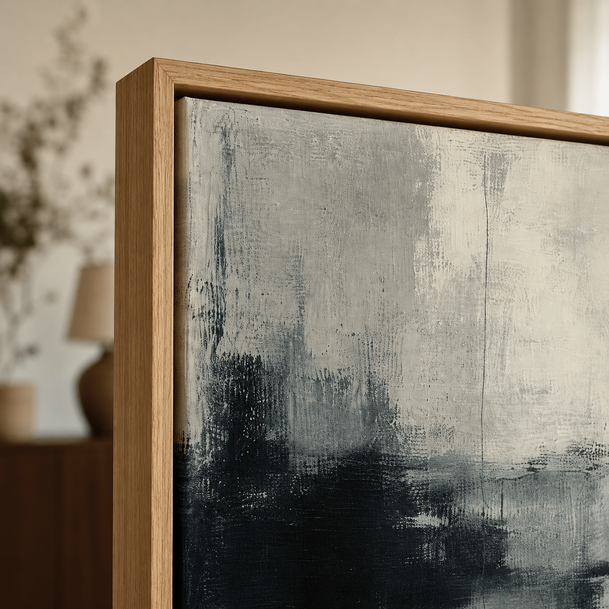 Textured Abstract Wall Art Original Painting — Carbon Tide by Rossetti Art