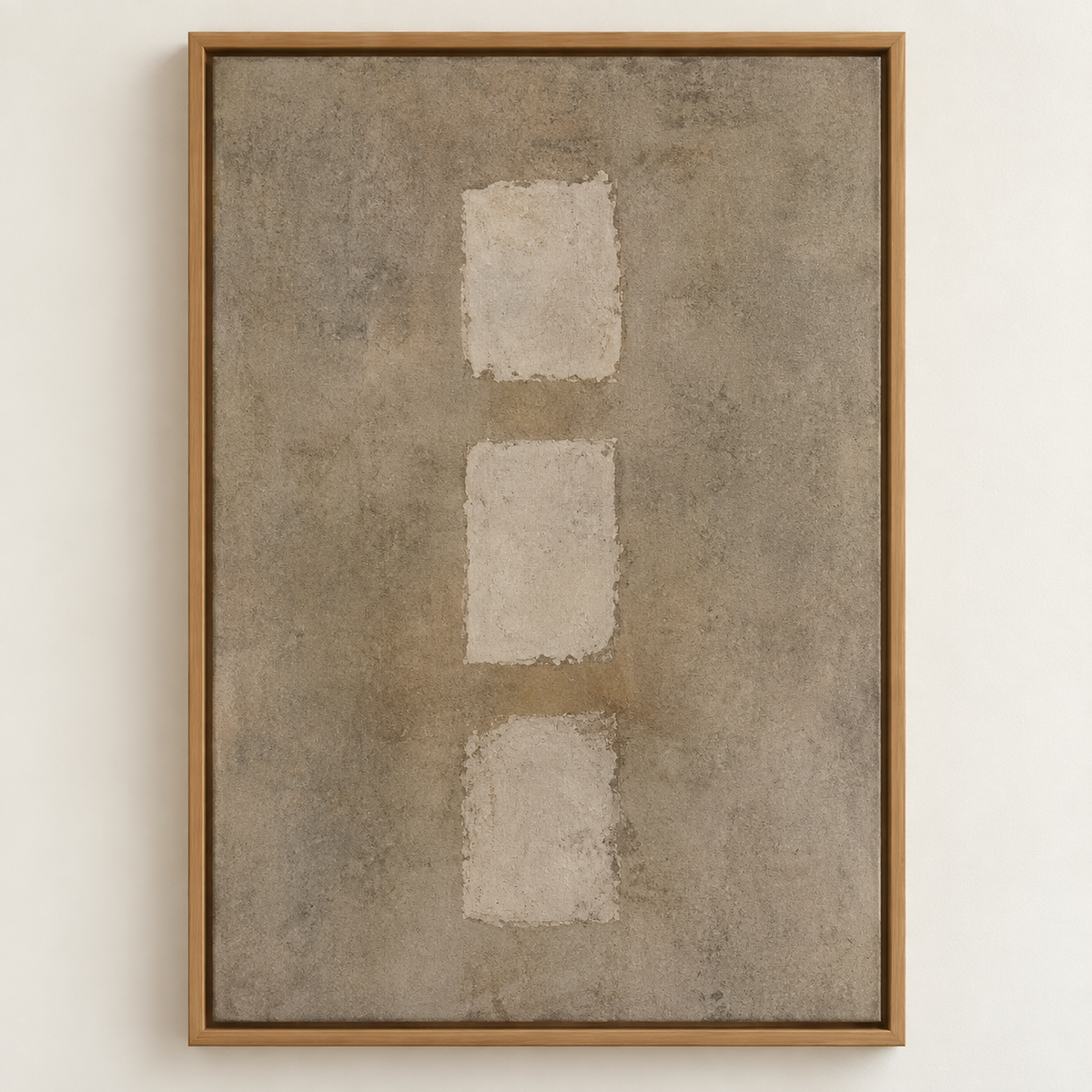 Textured Canvas Painting – Threefold Quiet vertical original painting by Rossetti Art