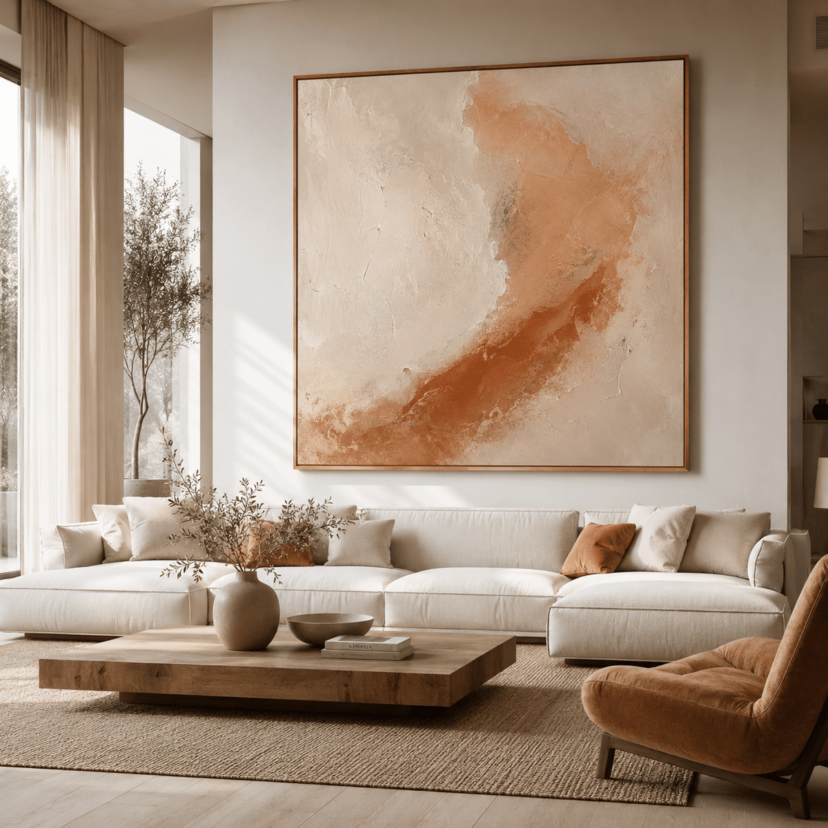 Textured Wall Art Original Painting — Ember Drift by Rossetti Art