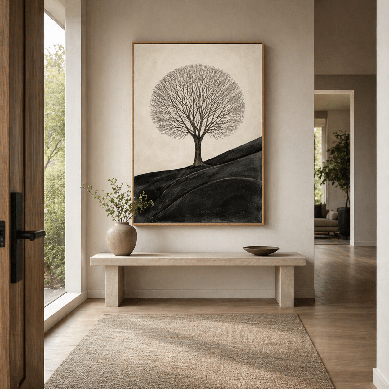 Tree Canvas Wall Art for Living Room - Solitary Winter Tree