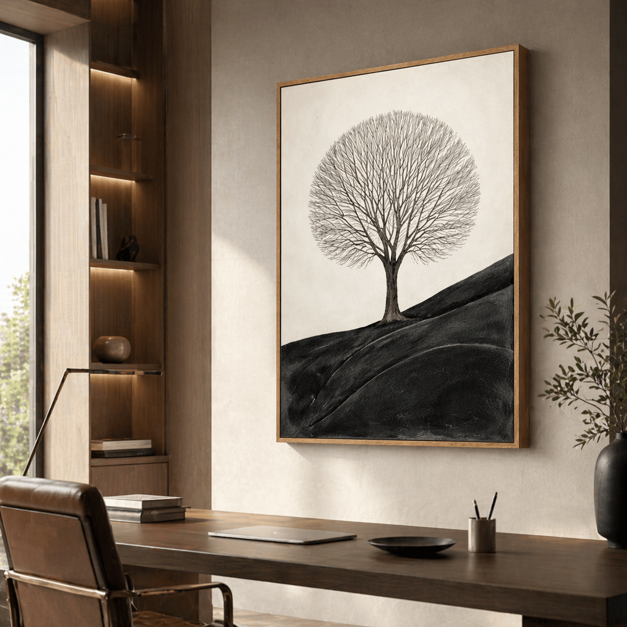 Tree Canvas Wall Art for Living Room - Solitary Winter Tree