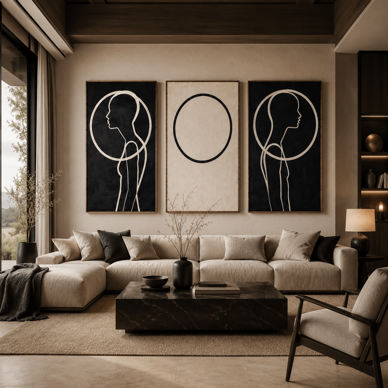 Triptych Canvas Print — Orbit by Rossetti Art