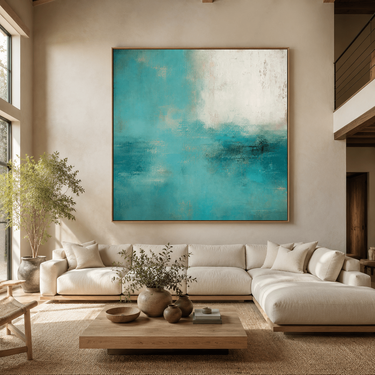 Turquoise Abstract Wall Art — Tidal Veil