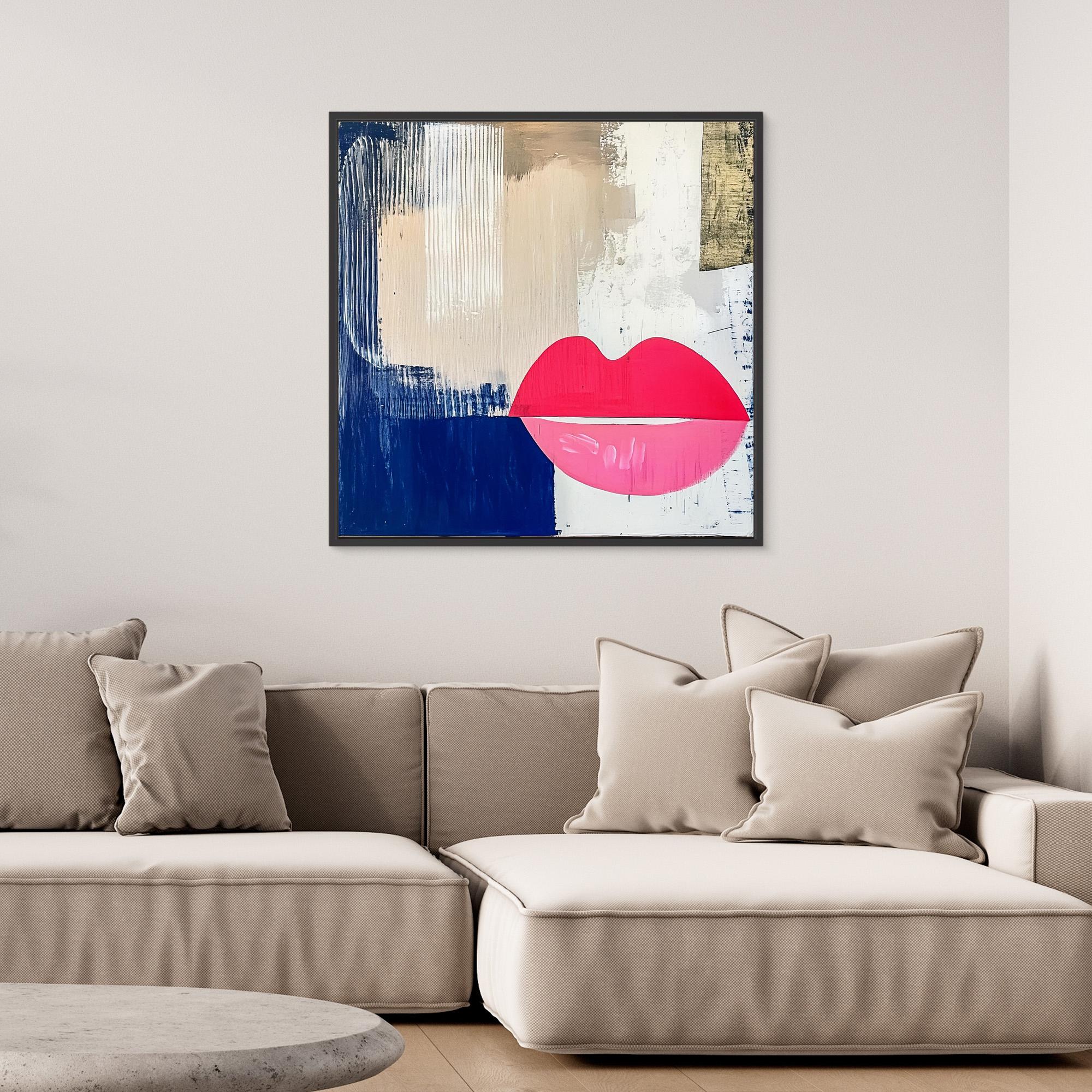  Canvas Print : Lips Abstract Print – Modern Wall Art on Canvas