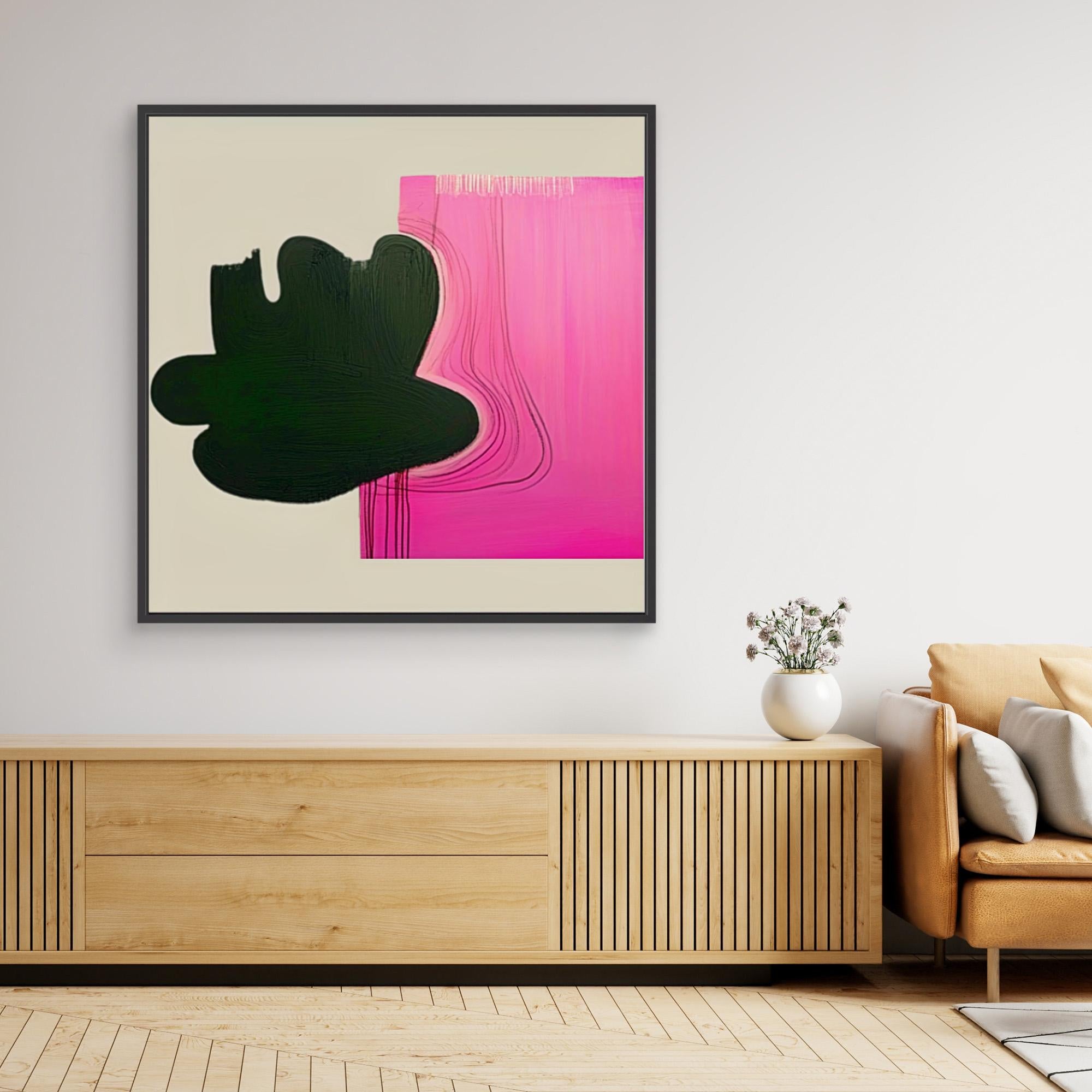 Canvas Print: Abstract Noir & Blush - Bold Modern Art