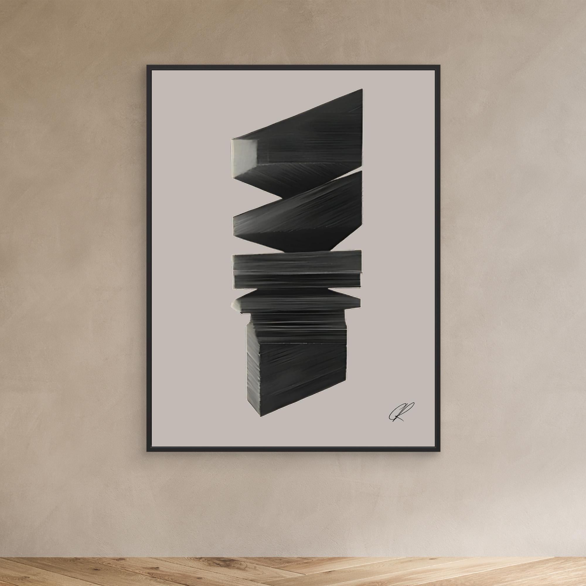 Canvas Print: Shadow Stack Rhythm – Architectural Abstract Art