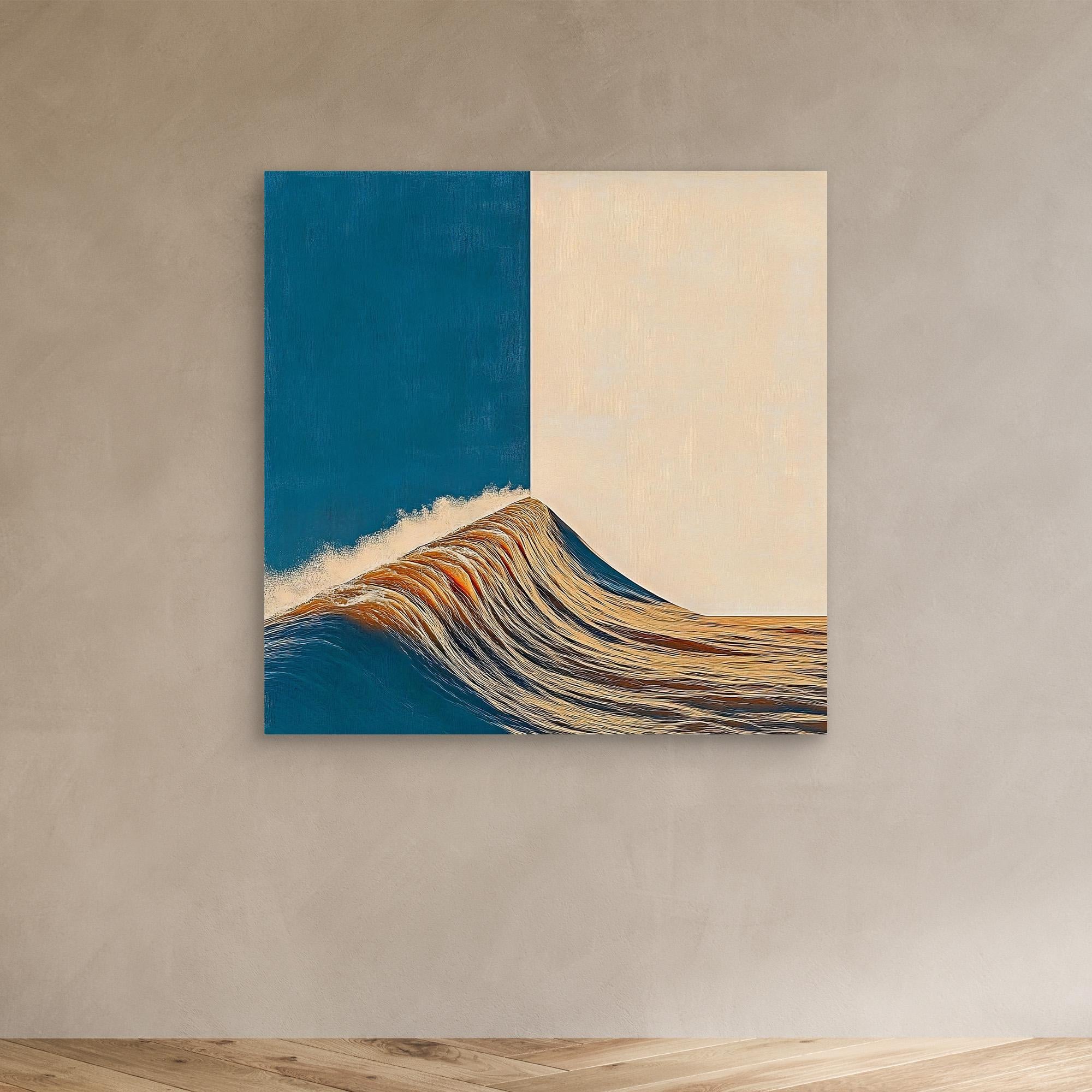 Canvas Print: Edge of Flow – Minimalist Surreal Wave Art