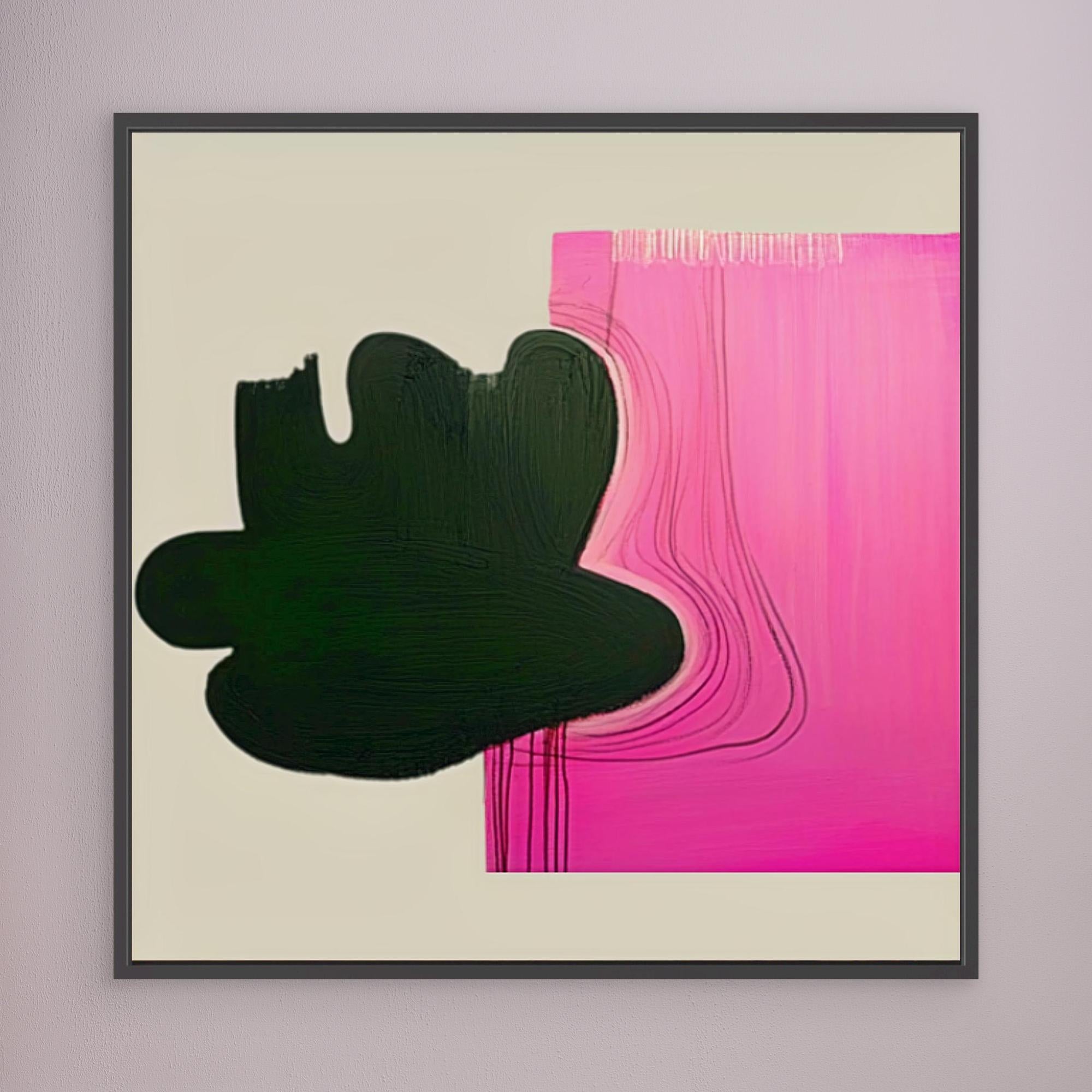 Canvas Print: Abstract Noir & Blush - Bold Modern Art