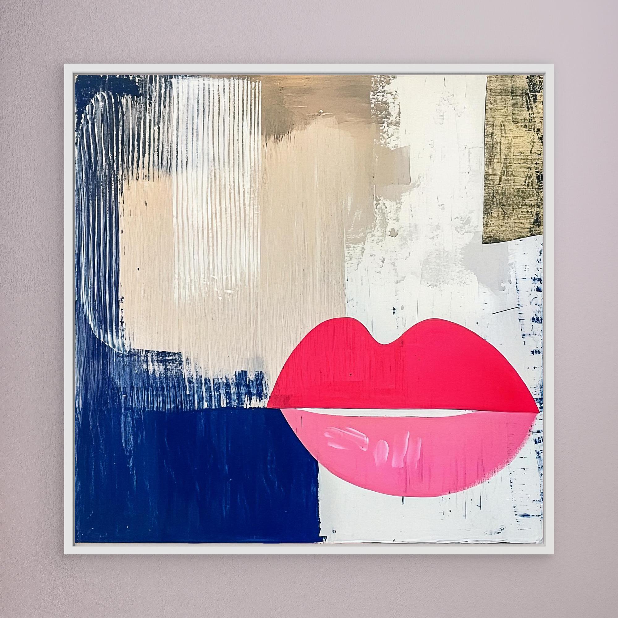  Canvas Print : Lips Abstract Print – Modern Wall Art on Canvas