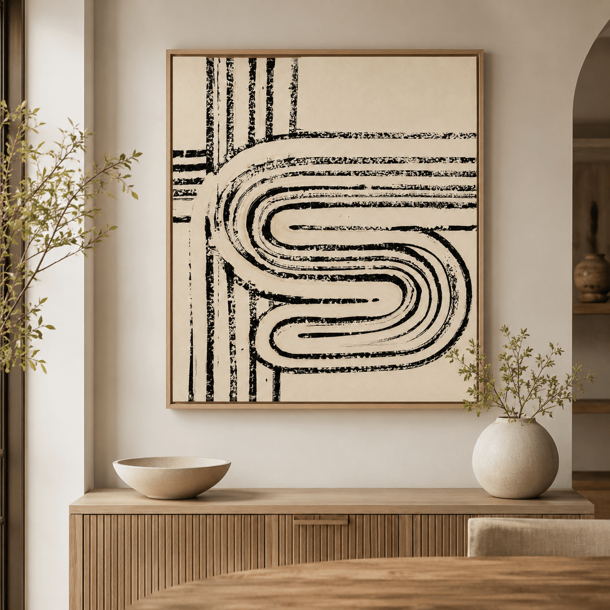 Wabi Sabi Art Canvas Print — Meander by Rossetti Art