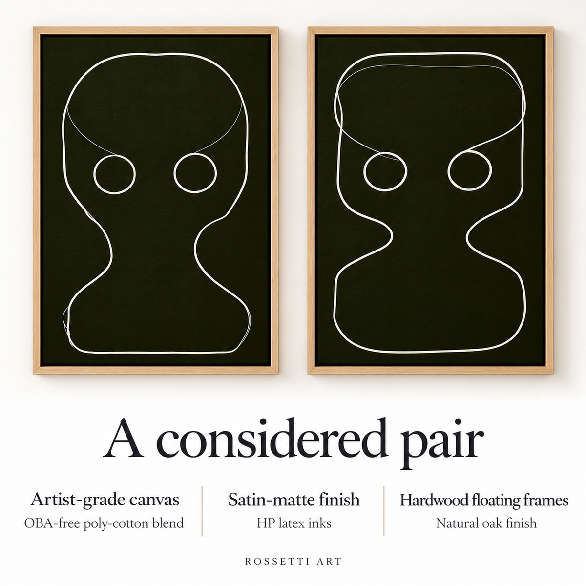 Wall Art Set of 2 – Twin Totems canvas prints materials and finish by Rossetti Art