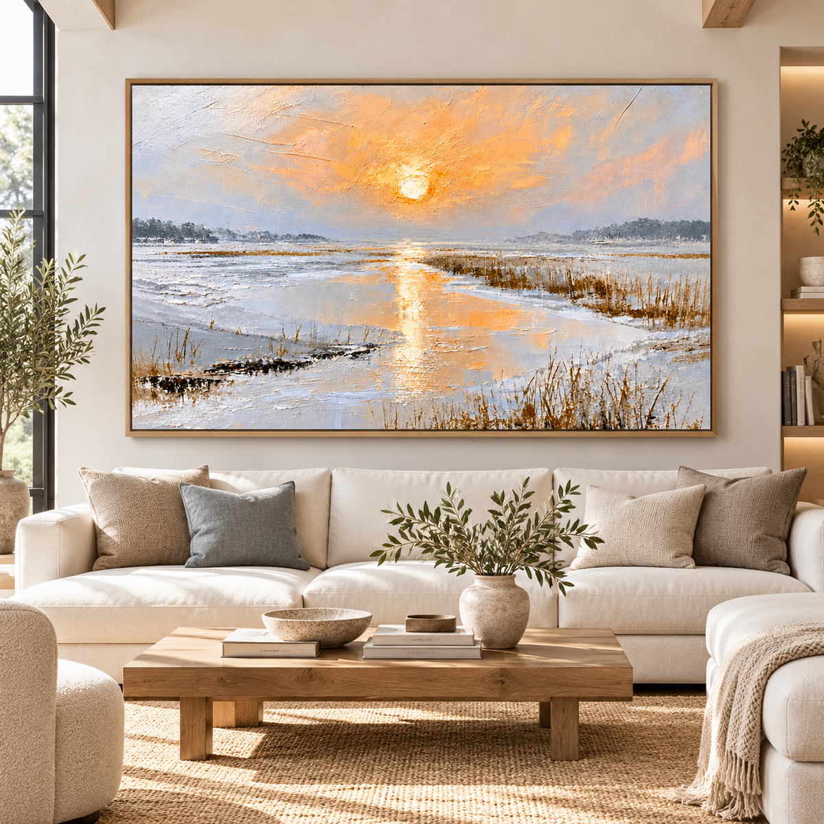 Winter Landscape Painting – Frozen Ember by Rossetti Art
