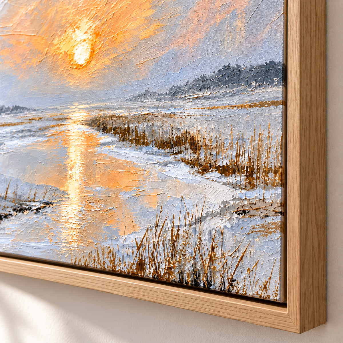 Winter Landscape Painting – Frozen Ember by Rossetti Art