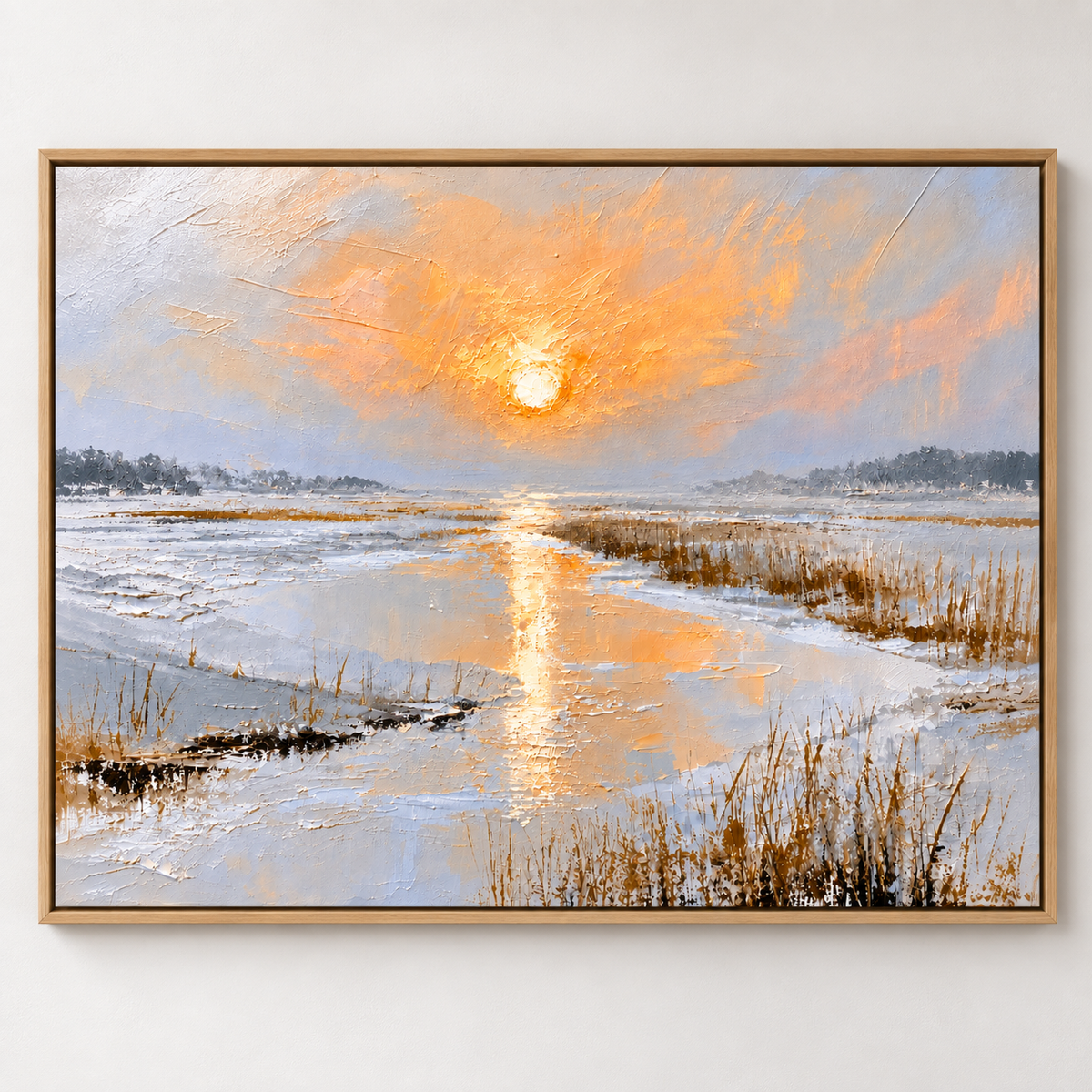 Winter Landscape Painting – Frozen Ember by Rossetti Art