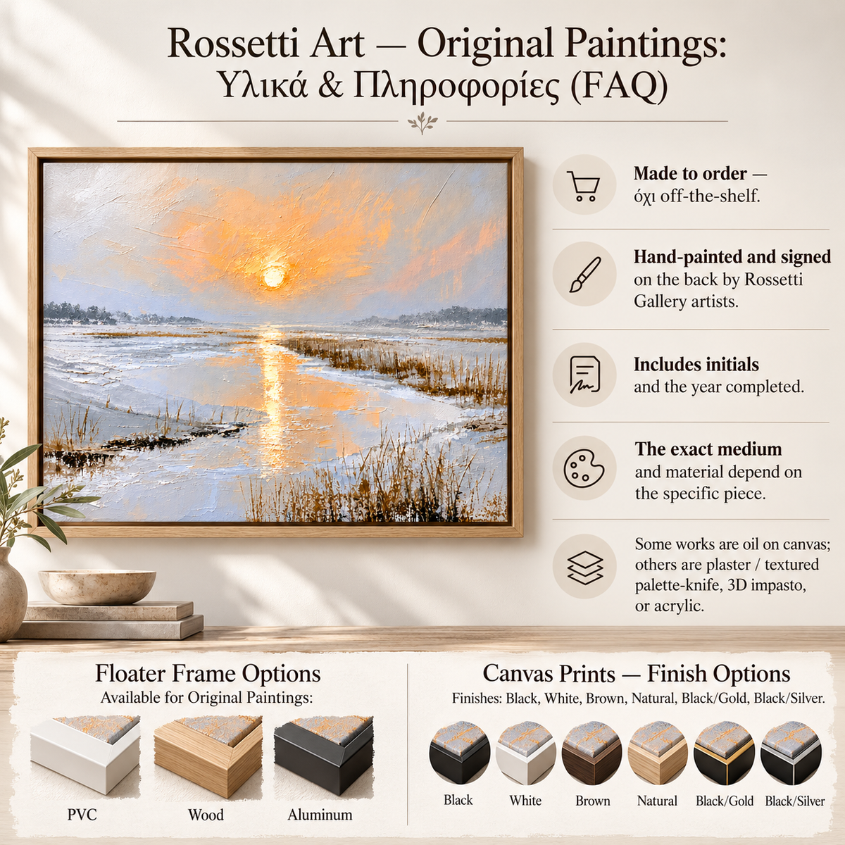Winter Landscape Painting – Frozen Ember by Rossetti Art