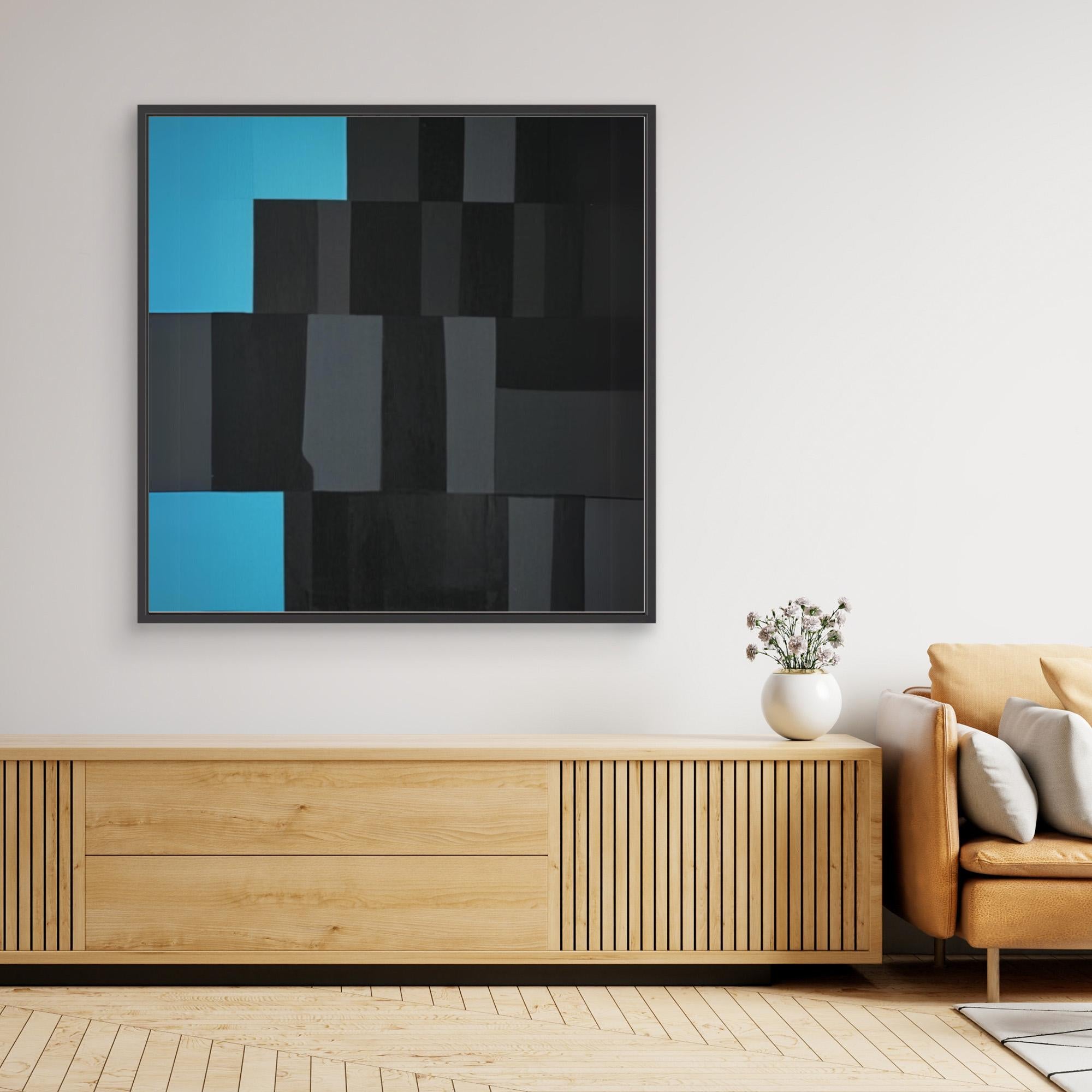Canvas Print: "Abstract Symphony in Black and Blue"