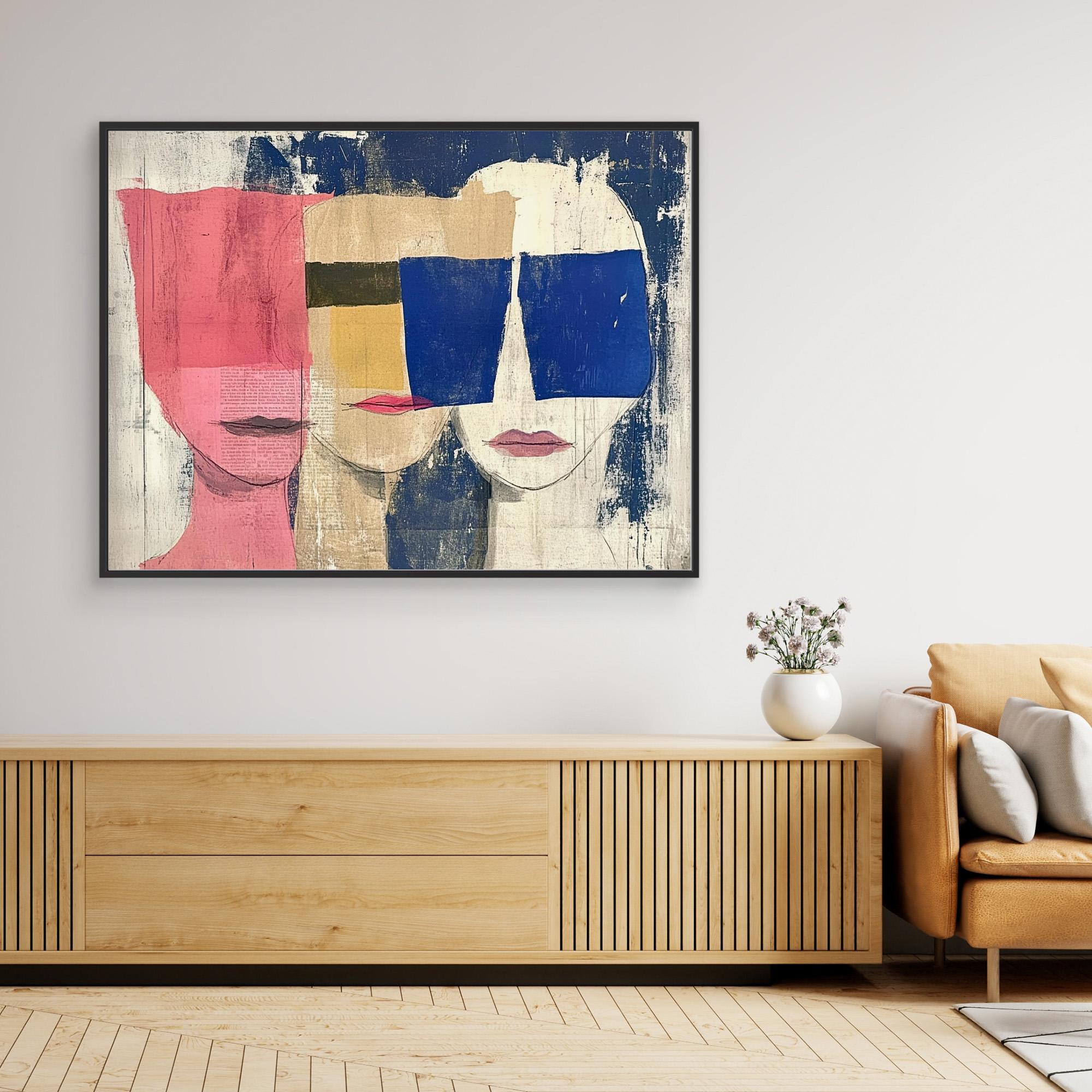 Canvas Print: Abstract Contemporary Faces – Contemporary Mixed Media Art